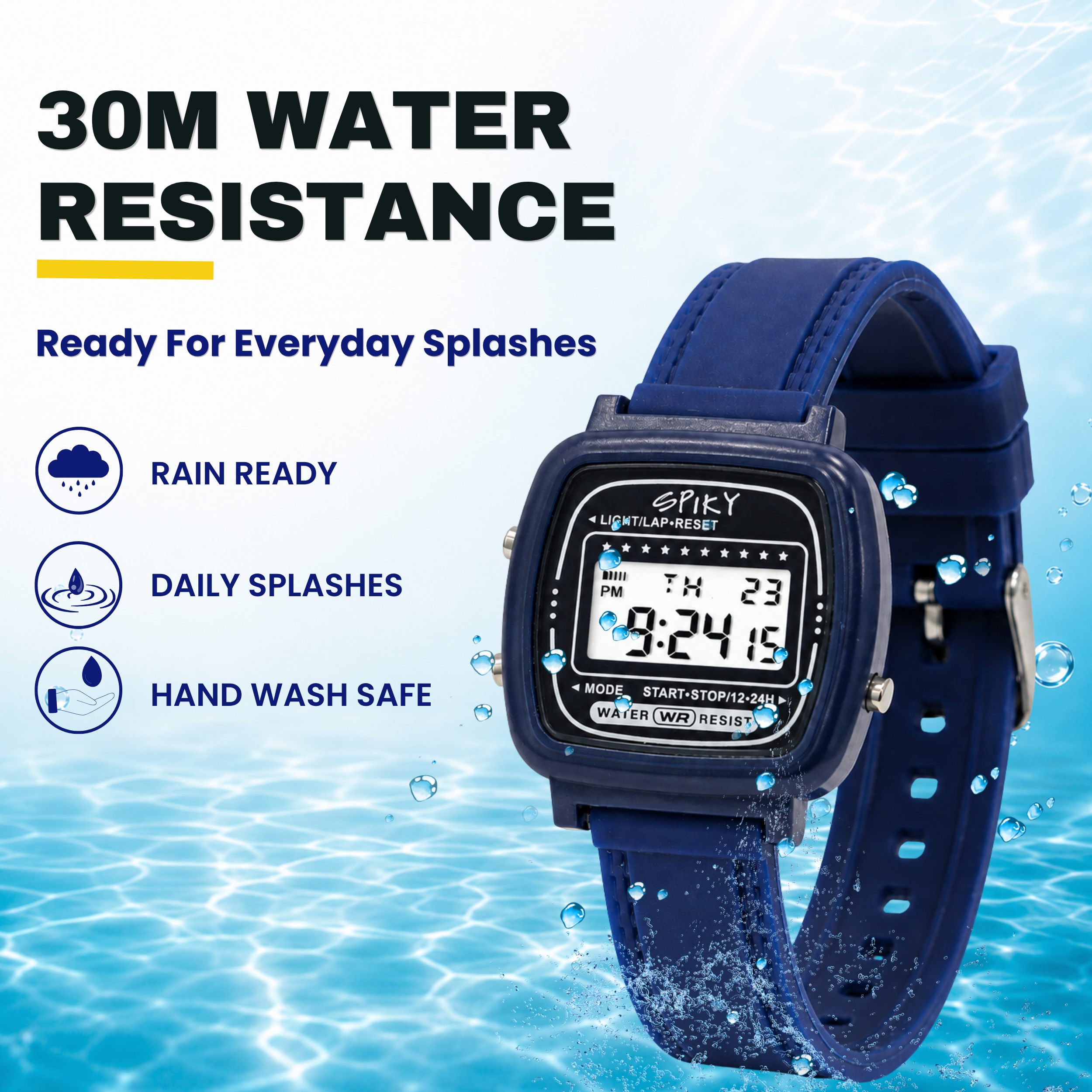 Spiky Square Digital Sports Watch for Kids Boys