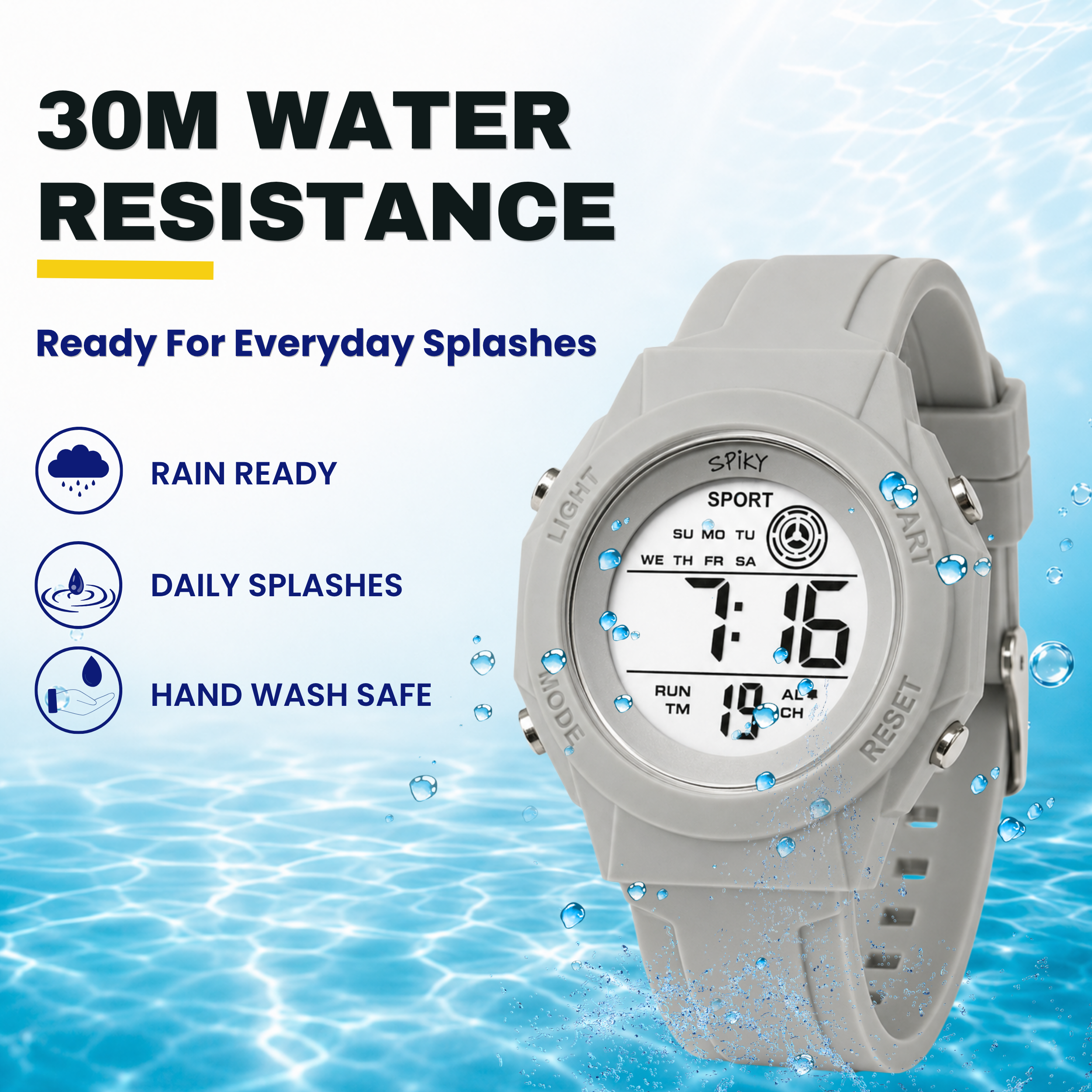 Spiky Square Digital Sports Watch for Kids Boys & Girls