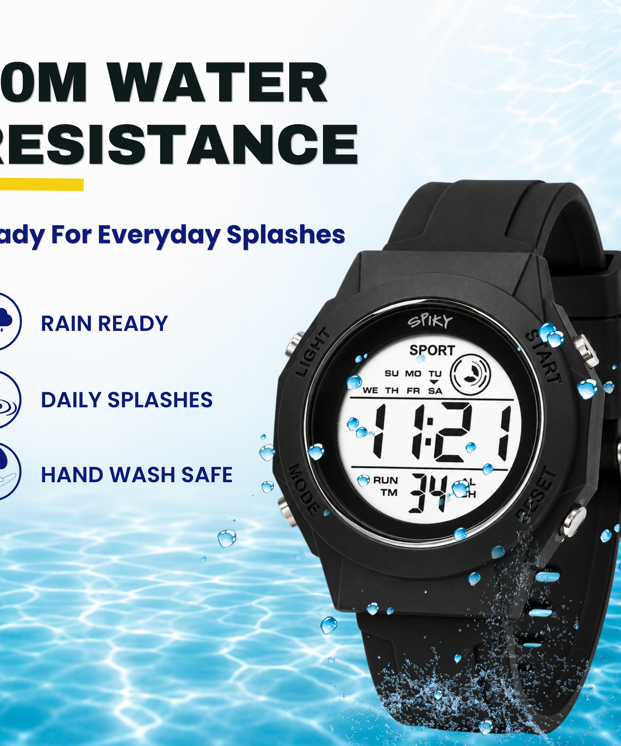 Spiky Square Digital Sports Watch for Kids Boys & Girls