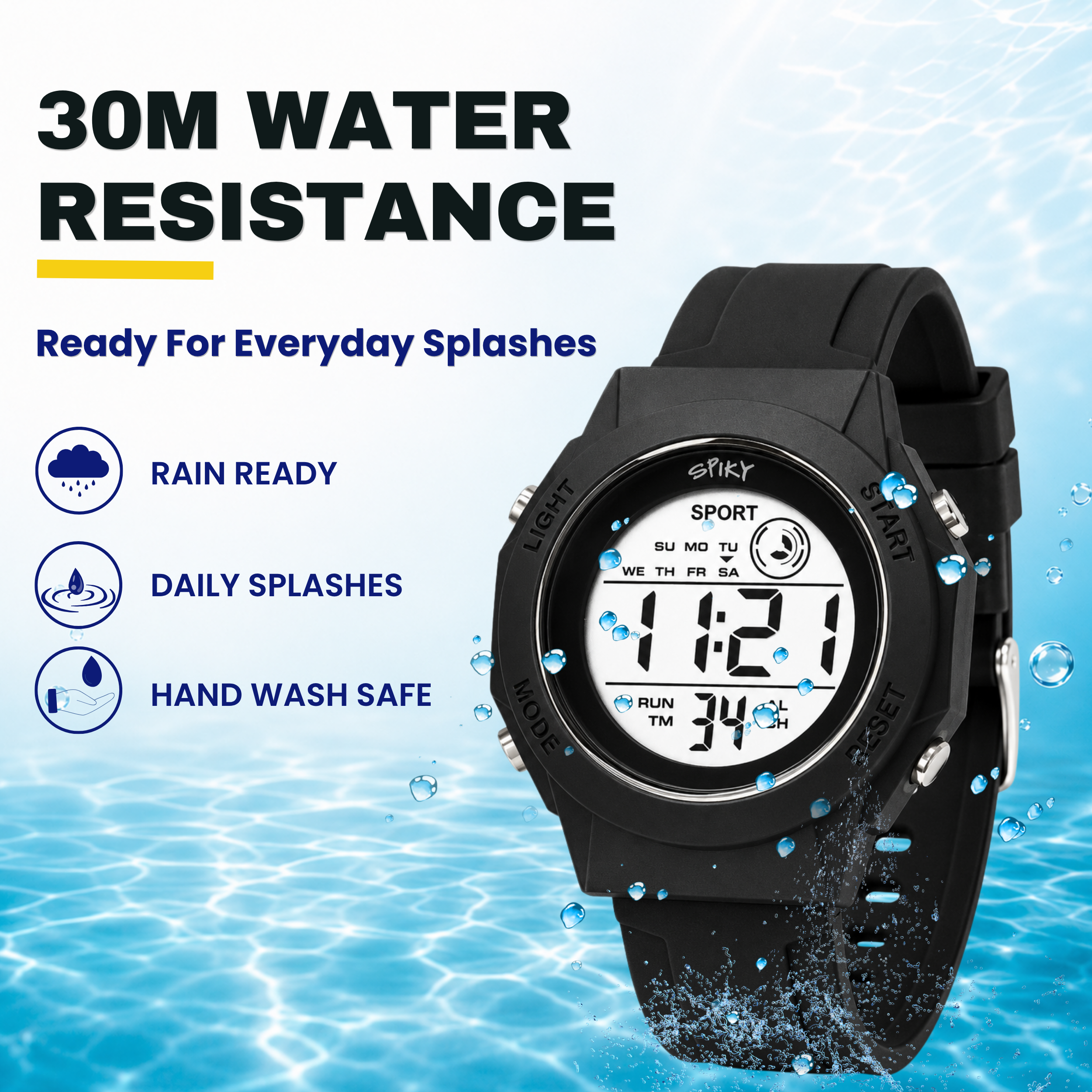 Spiky Square Digital Sports Watch for Kids Boys & Girls
