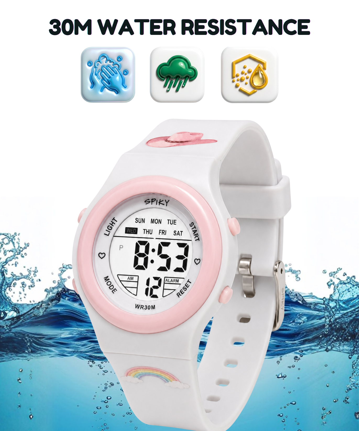 Spiky Round Digital Sports Watch for Kids