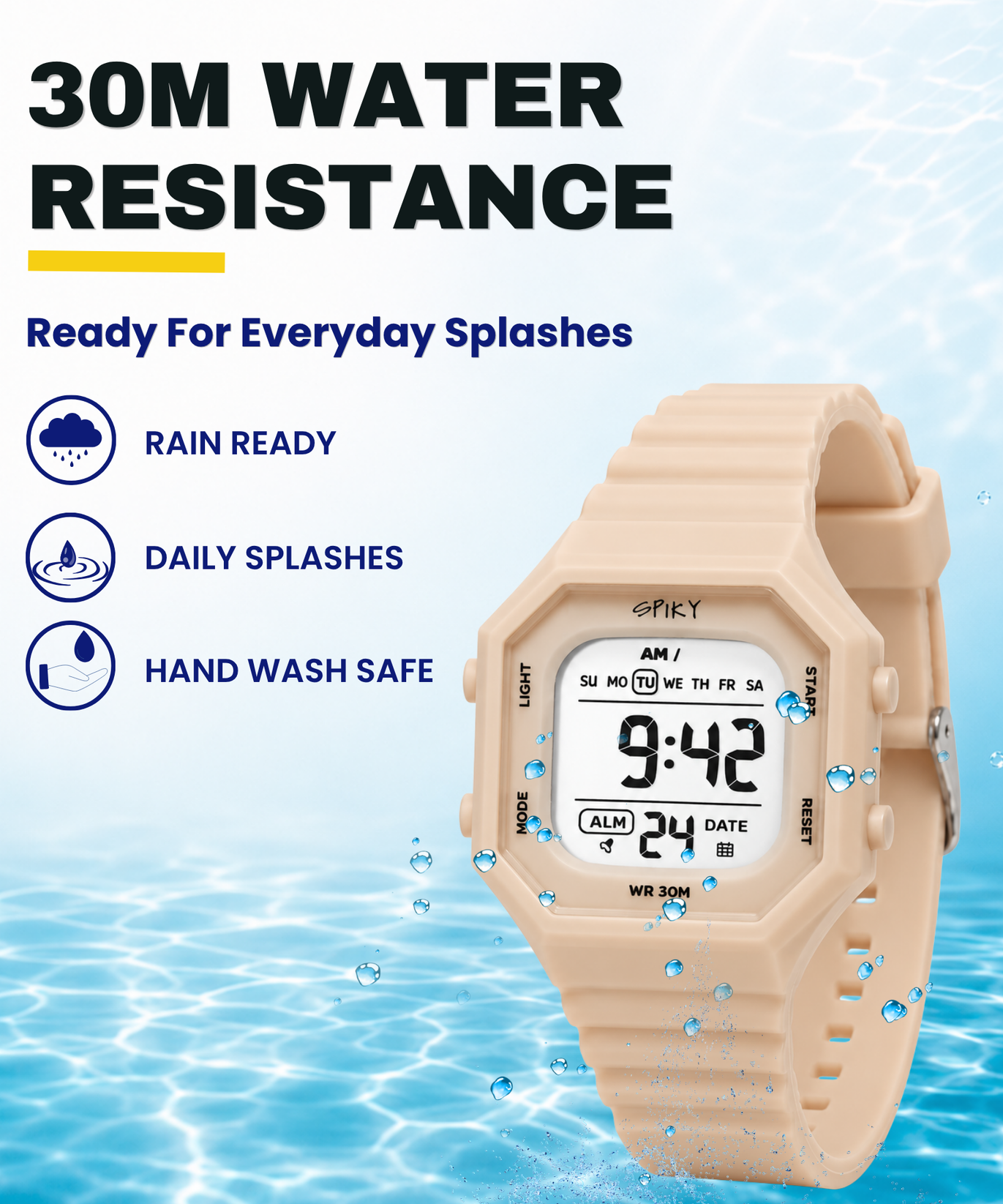 Spiky Square Digital Kids Watch for Girls