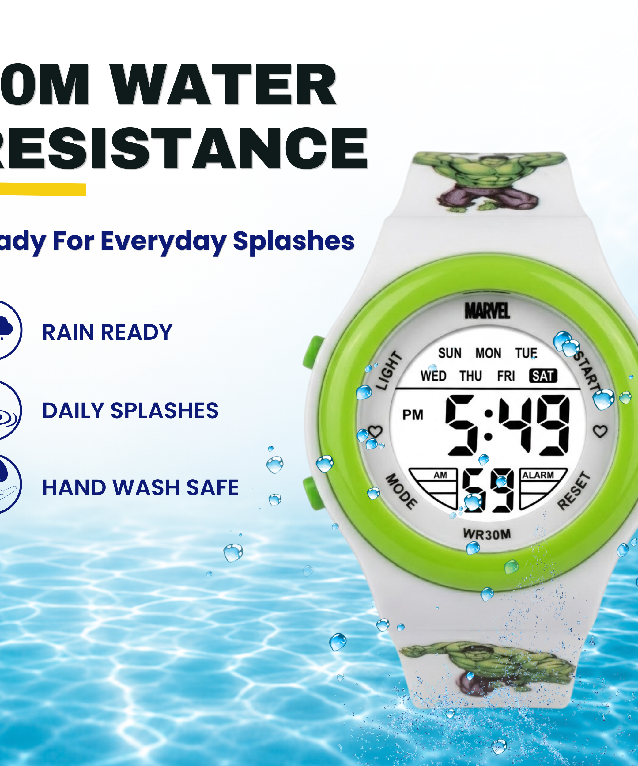 Spiky Superhero Hulk theme Digital Kids Watch