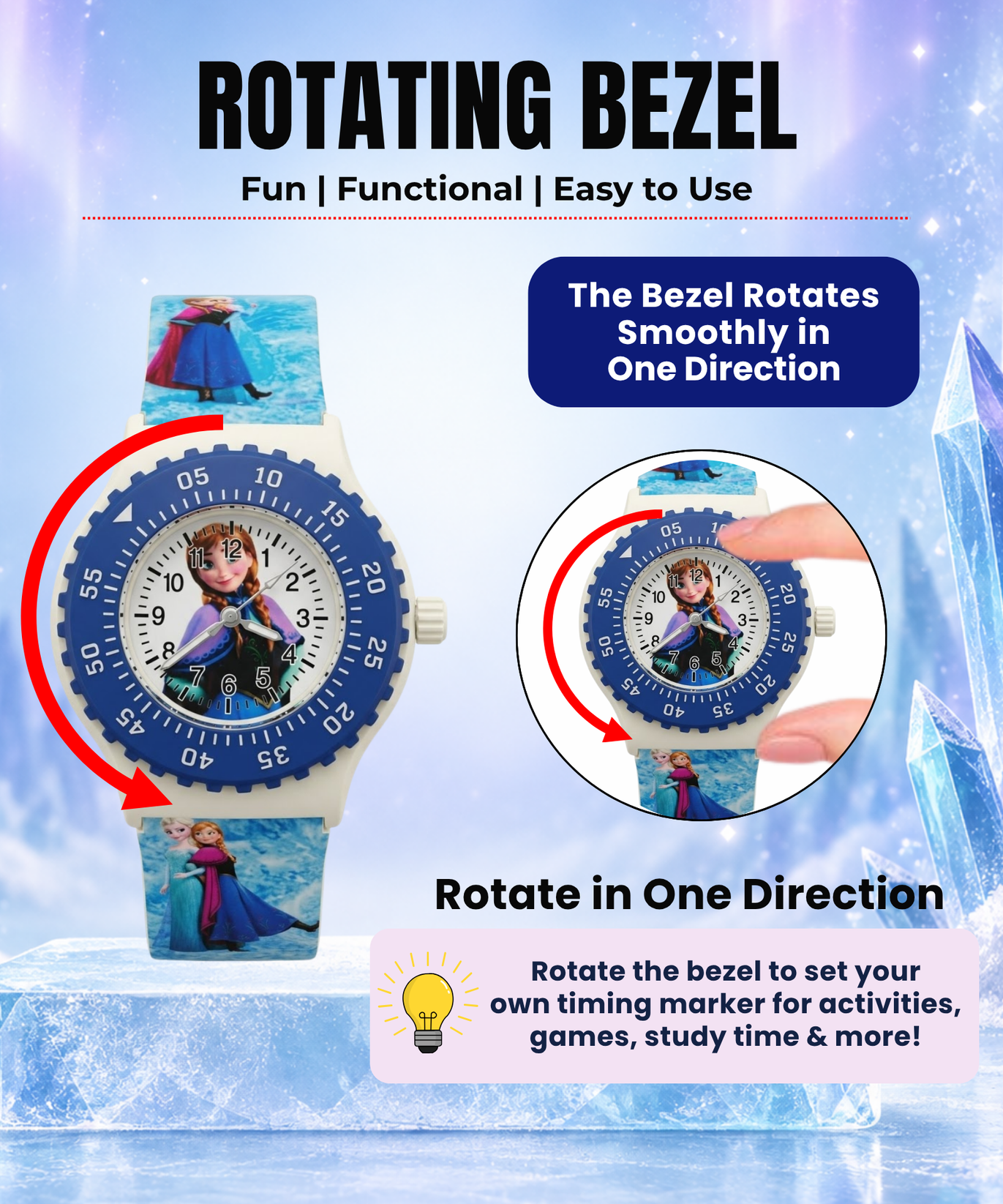 Spiky Round Frozen Themed Analog Watch