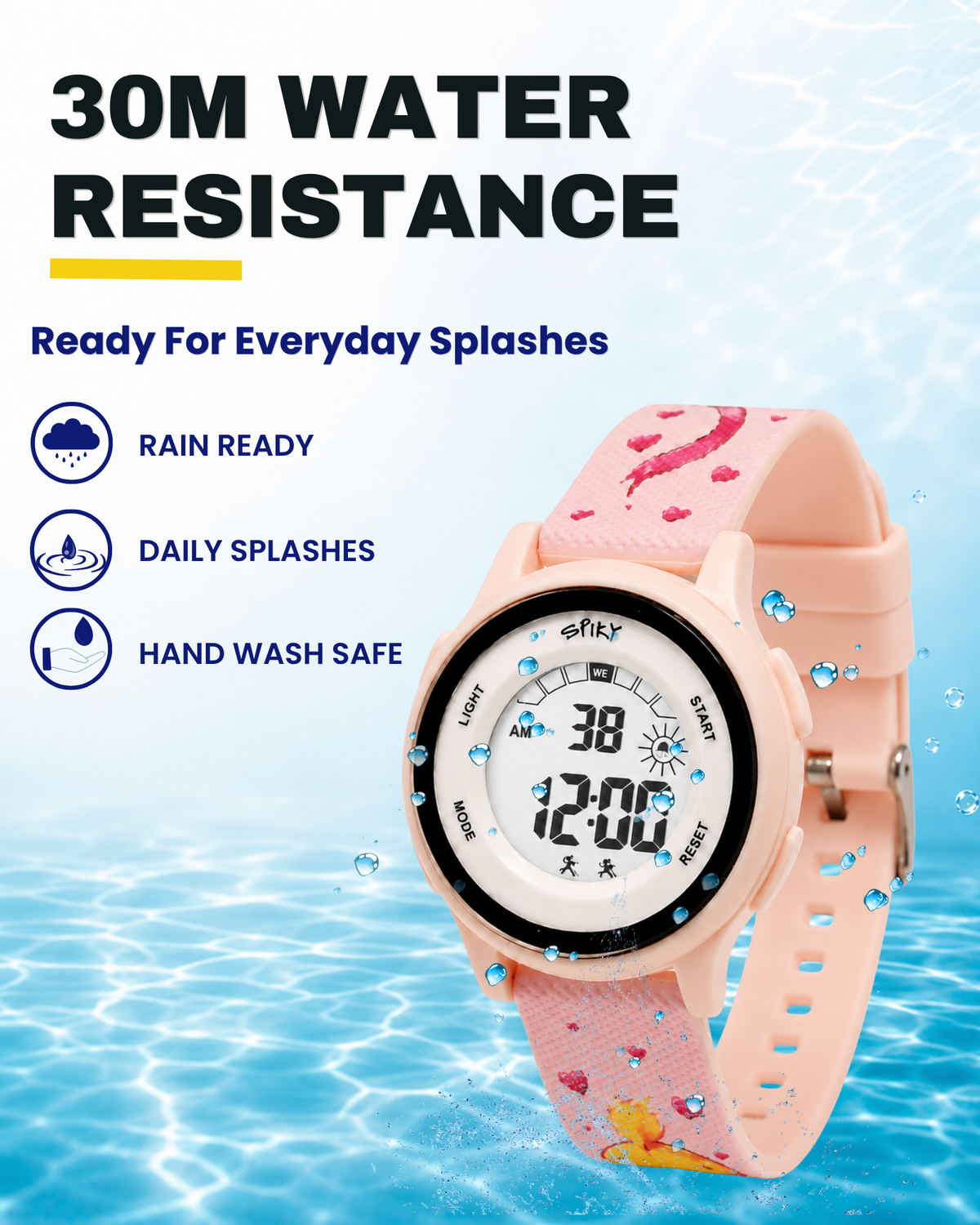 Spiky Round Kids Digital Watch for Girls