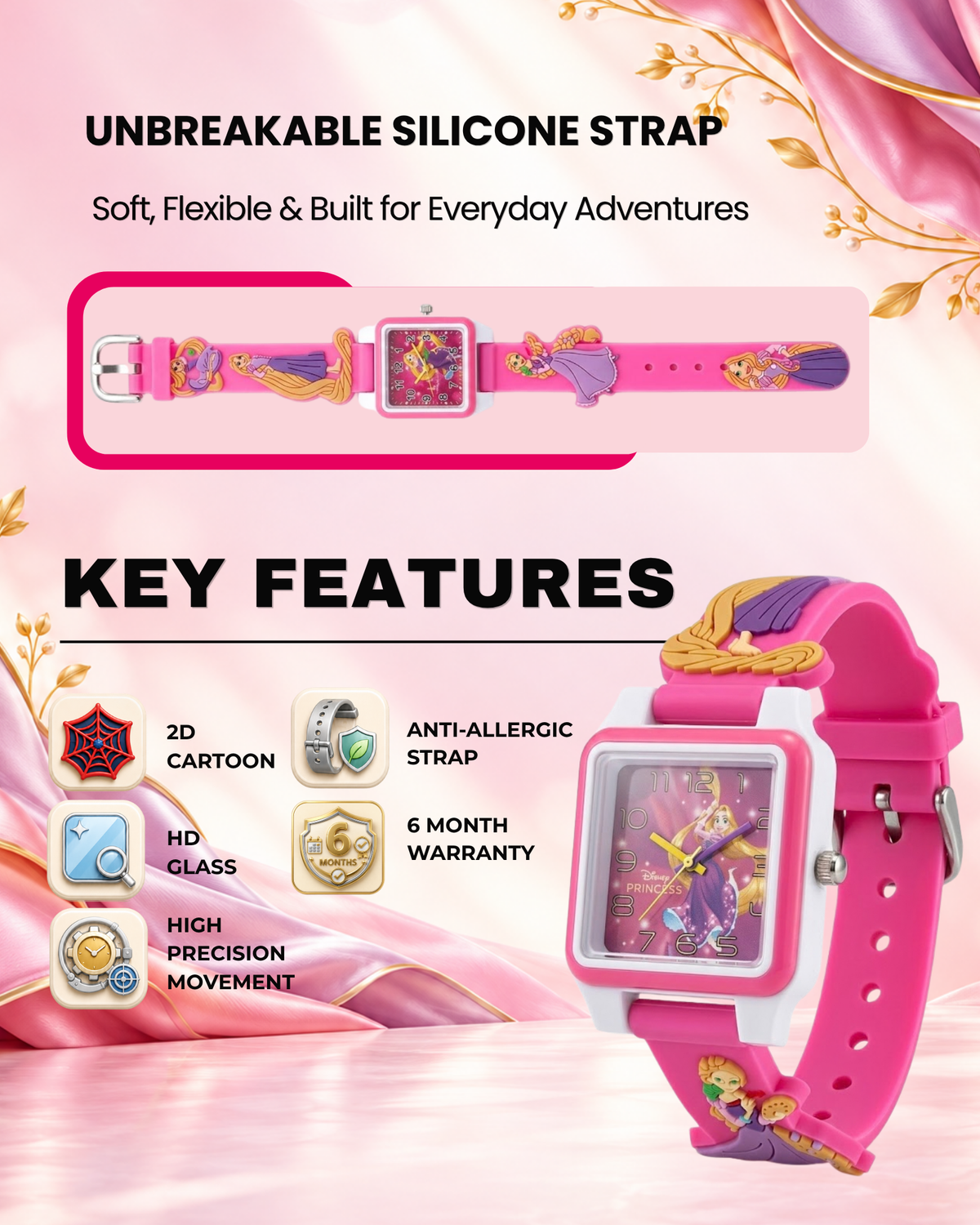 Disney Square Digital Watch for Kids Boys and Girls | Best Gift for Kids