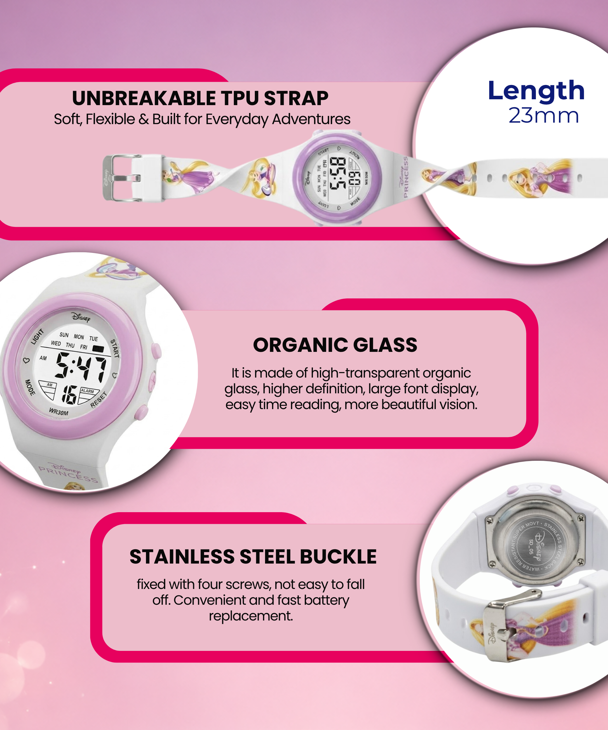 Spiky Princess theme Digital Kids Watch