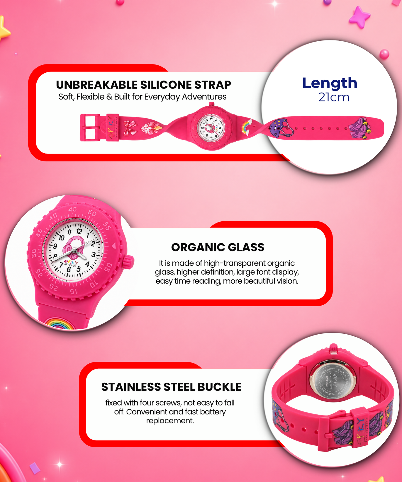 SPIKY Analog Kids Watch for Girls