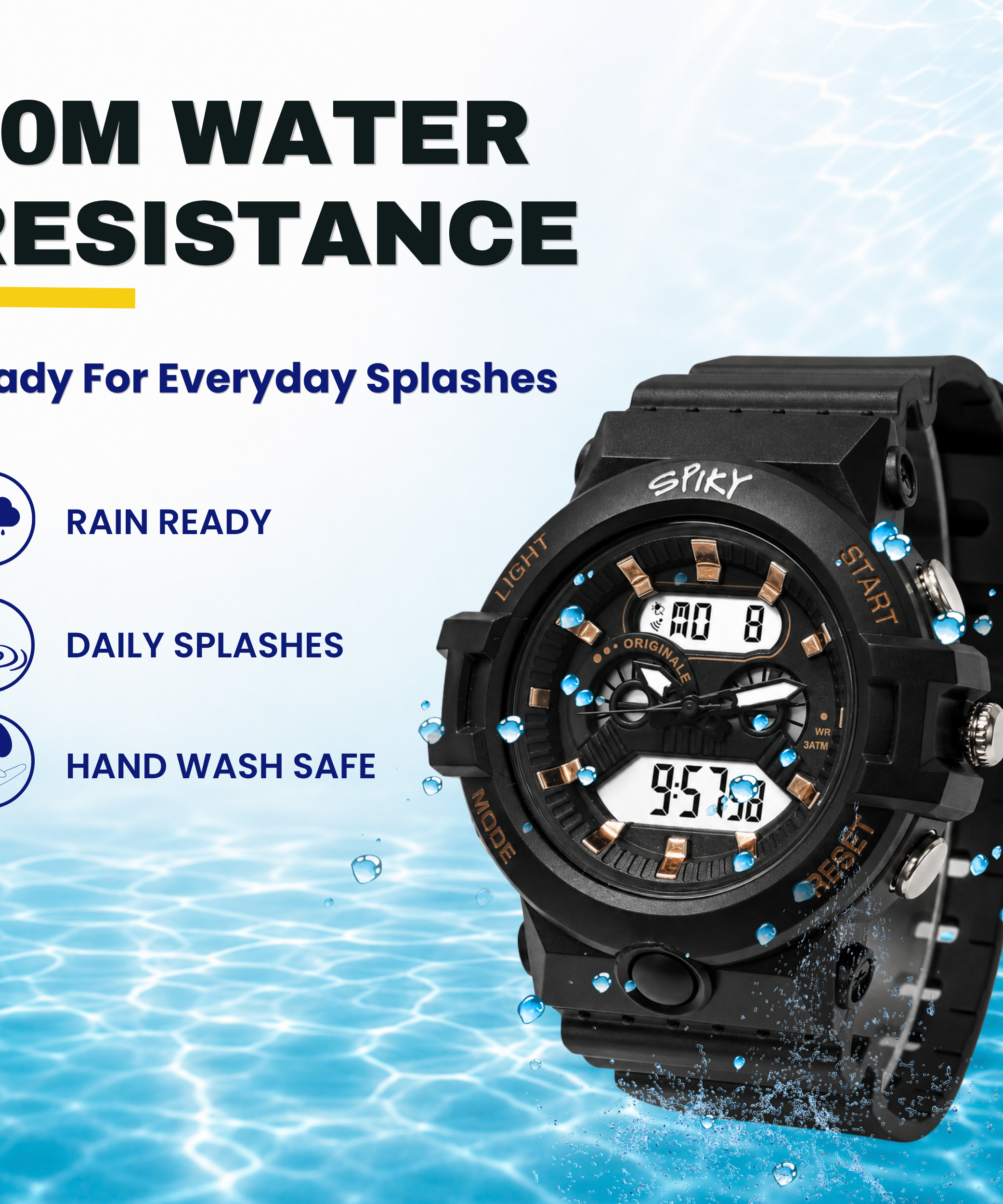 Spiky Round Analog Digital  Sports Watch for Kids Girls & Boys