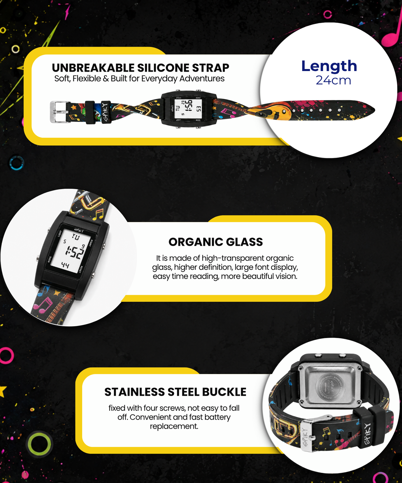 Spiky Kids Digital Watch for  Girls