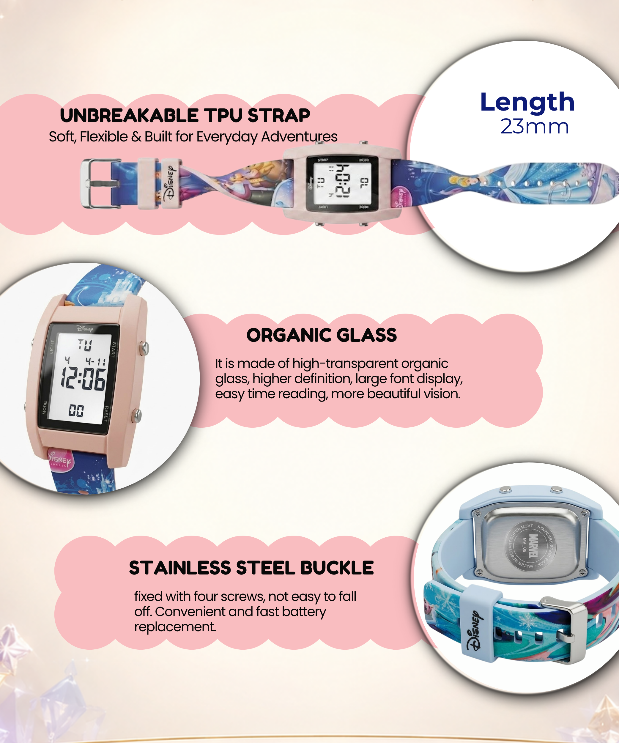 Spiky Princess theme Digital Kids Watch