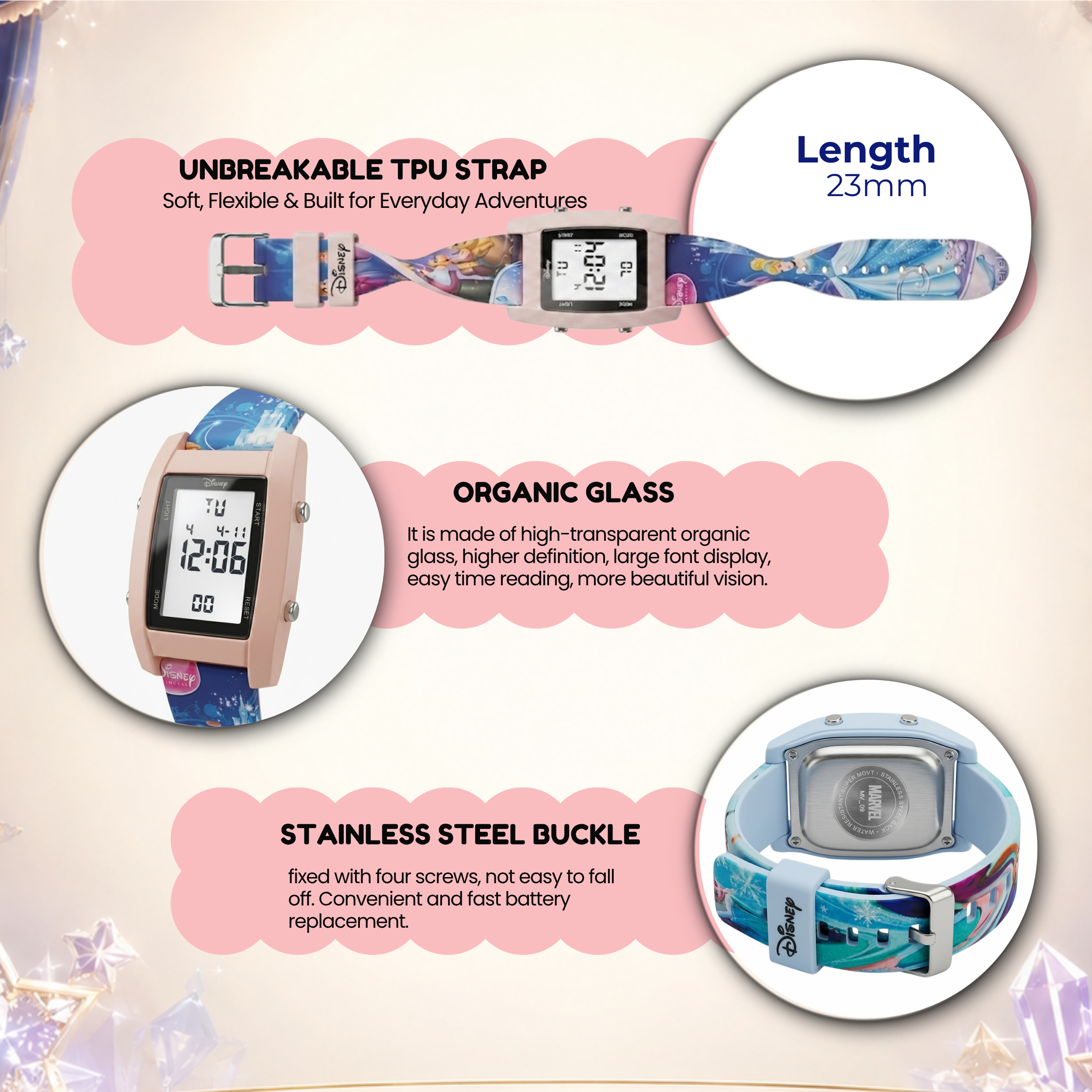 Spiky Princess theme Digital Kids Watch