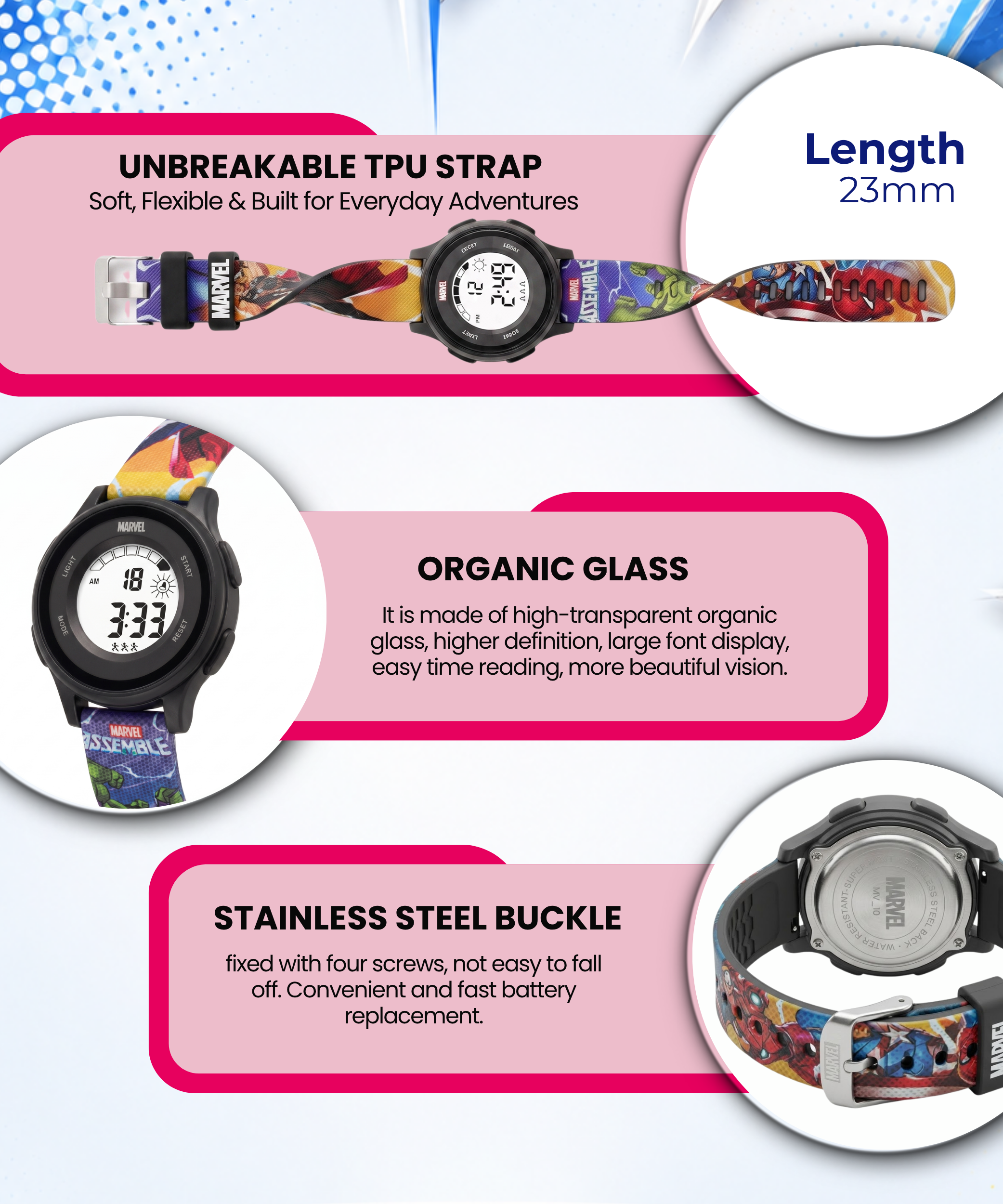 Spiky Avengers Digital Kids Watch
