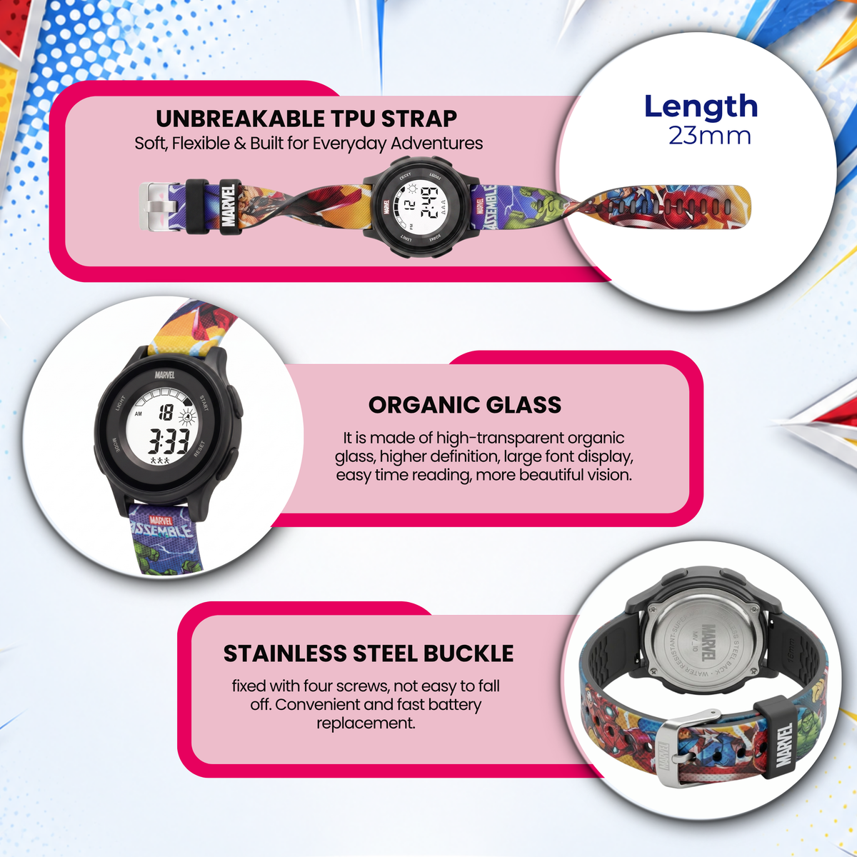 Spiky Avengers Digital Kids Watch