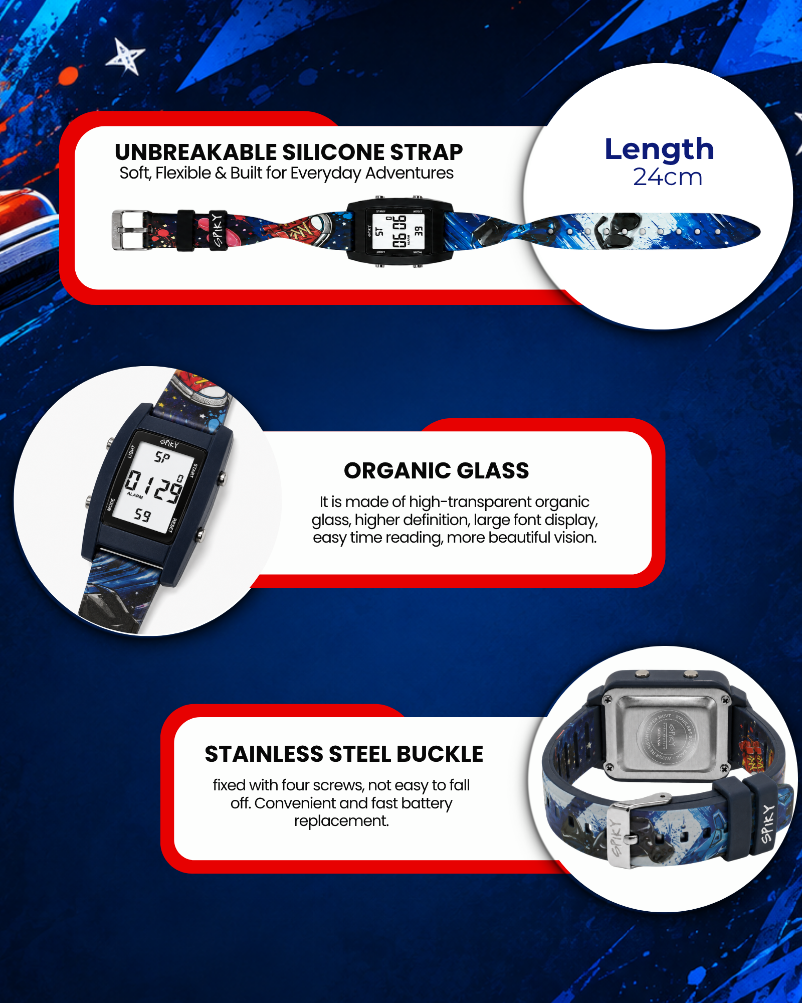 Spiky Kids Digital Watch for Boys