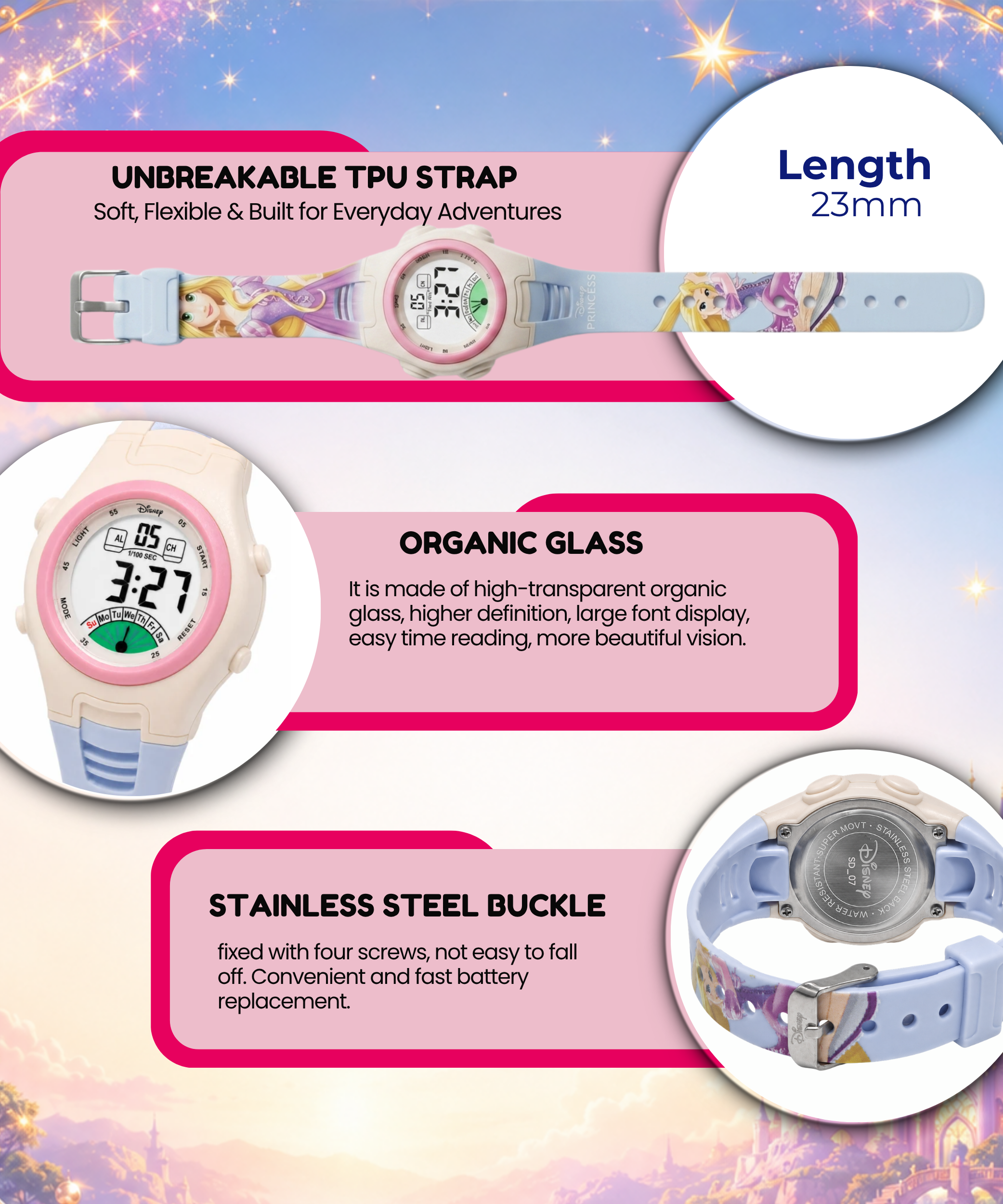 Spiky Princess theme Digital Kids Watch