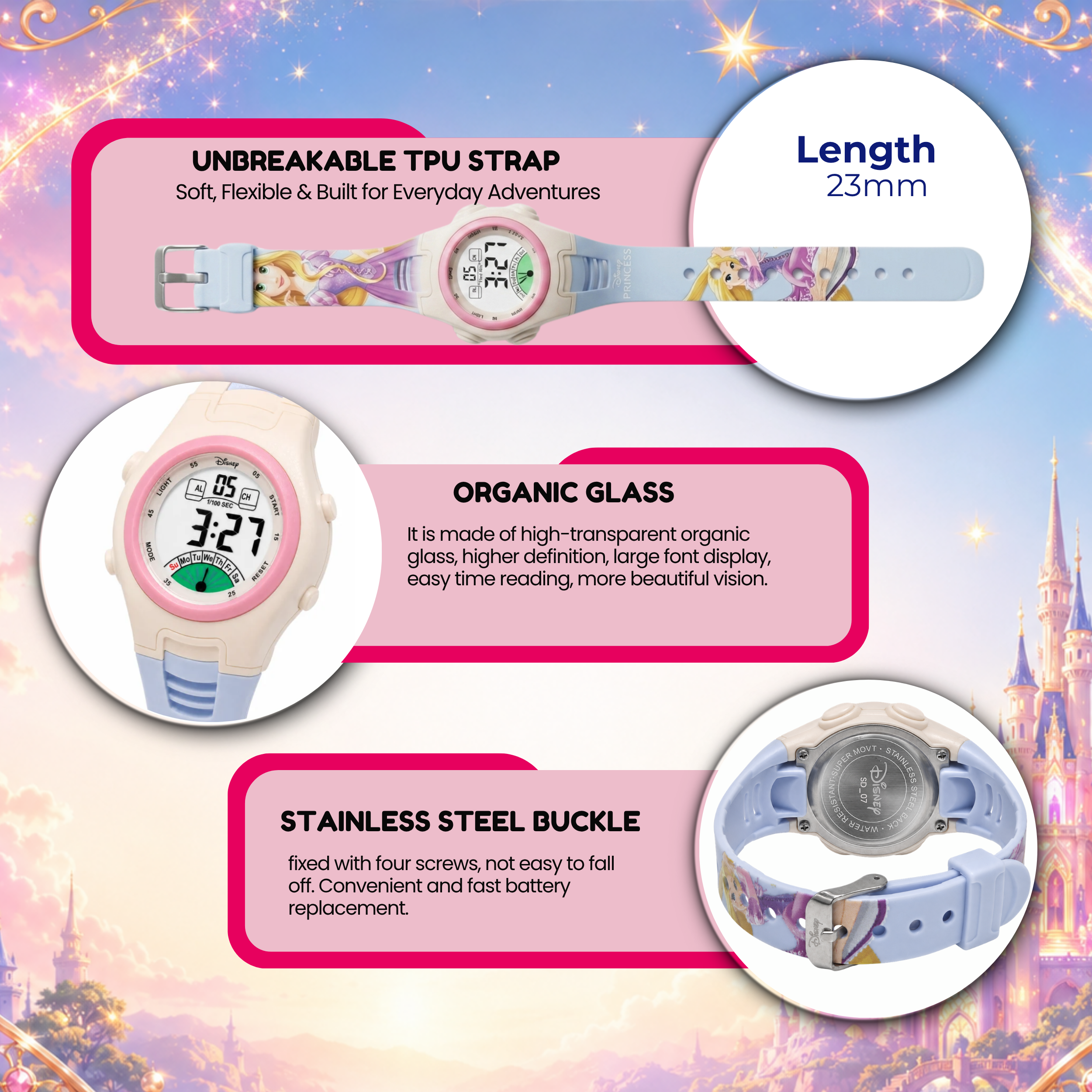 Spiky Princess theme Digital Kids Watch