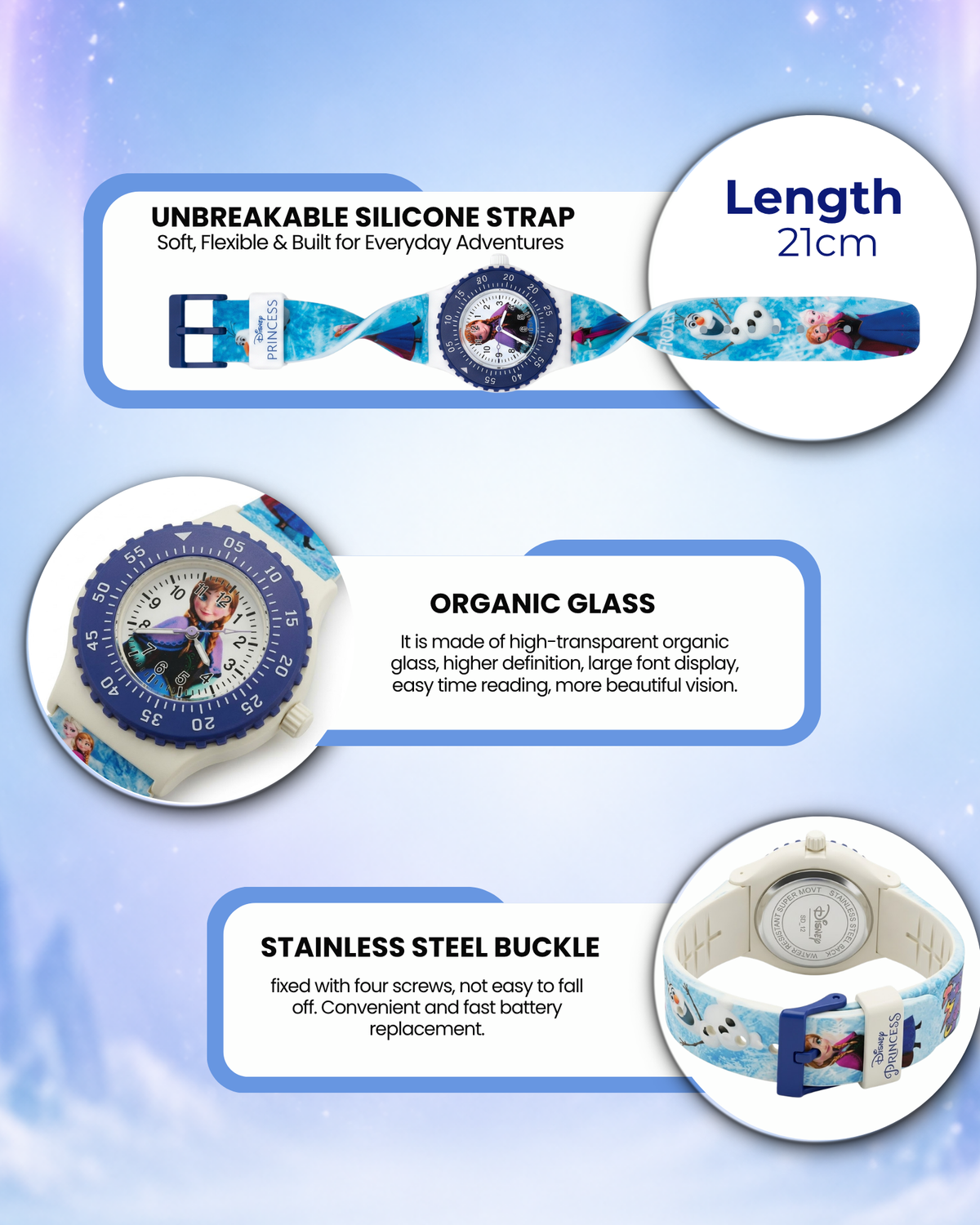 Spiky Round Frozen Themed Analog Watch