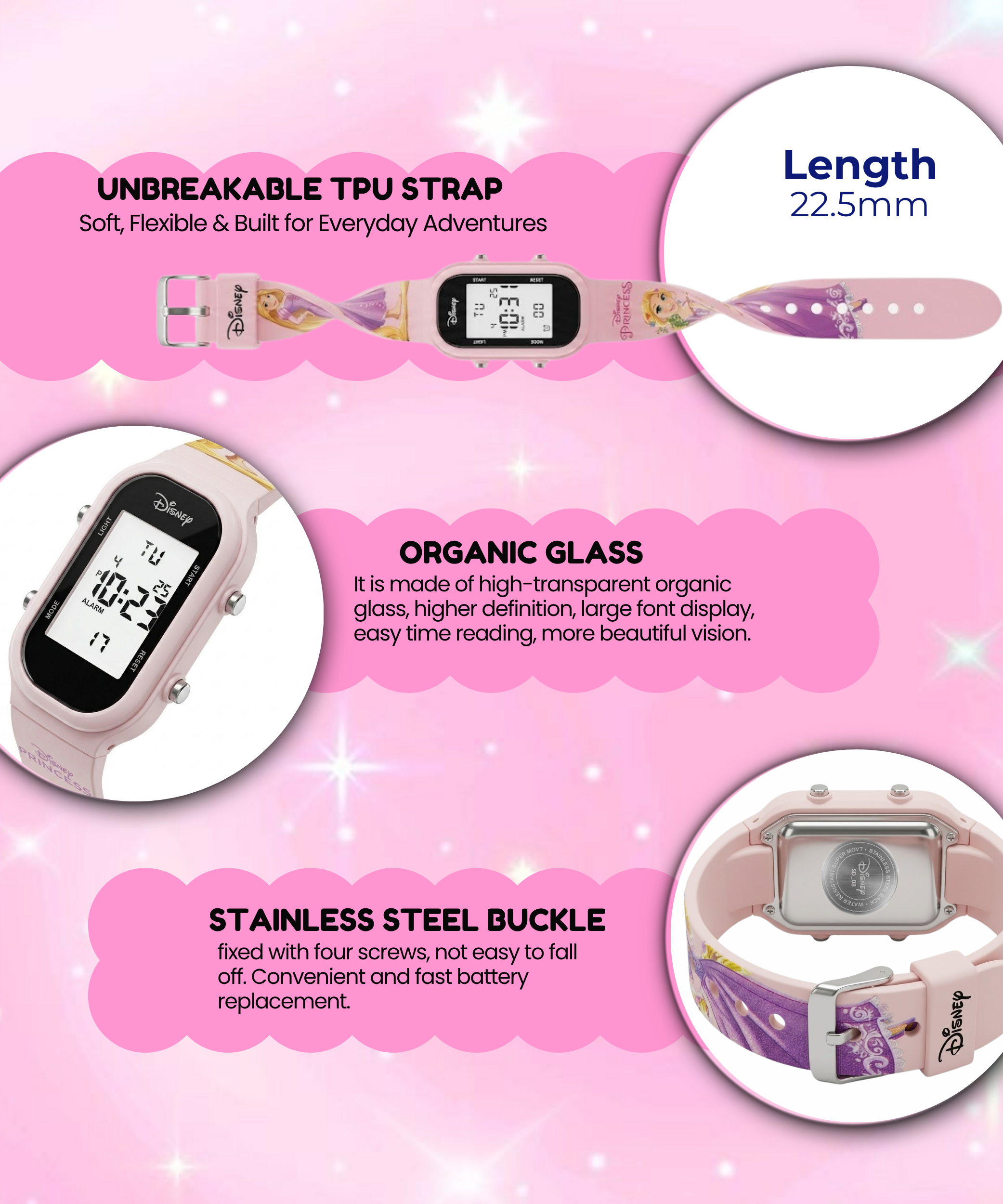 Spiky Princess theme Digital Kids Watch