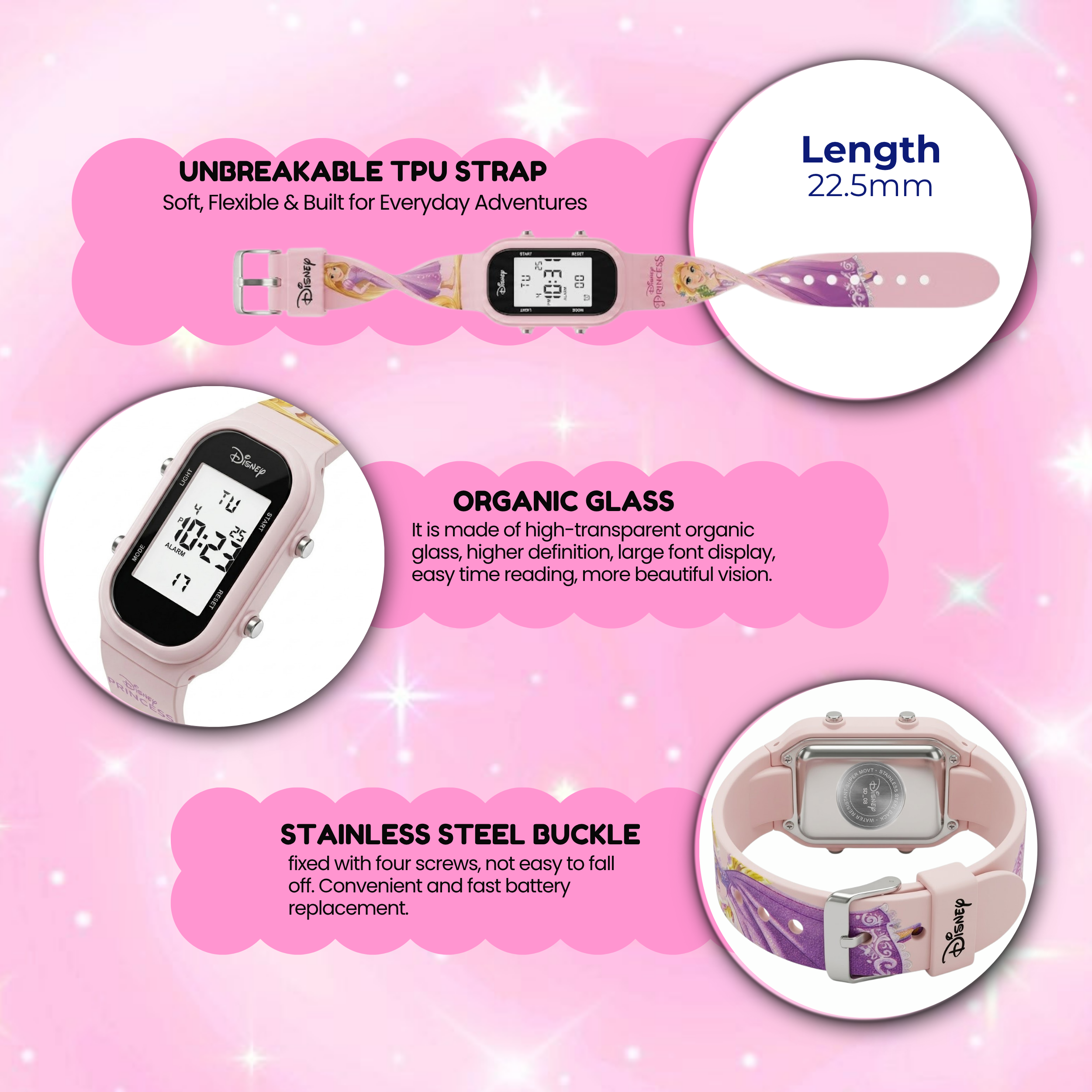 Spiky Princess theme Digital Kids Watch