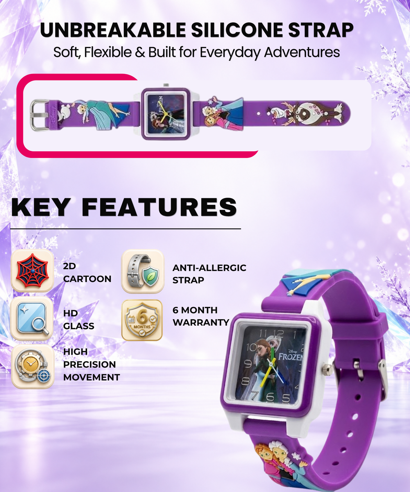 Disney Square Digital Watch for Kids Boys and Girls | Best Gift for Kids