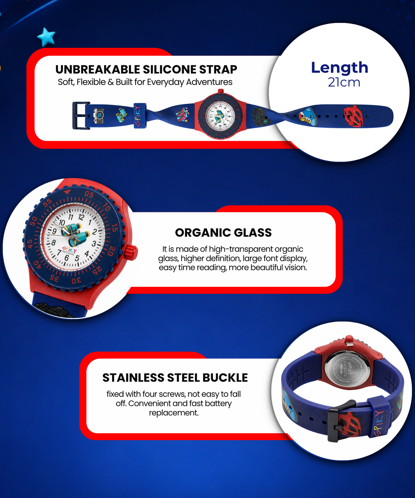 SPIKY Analog Kids Watch for Boys