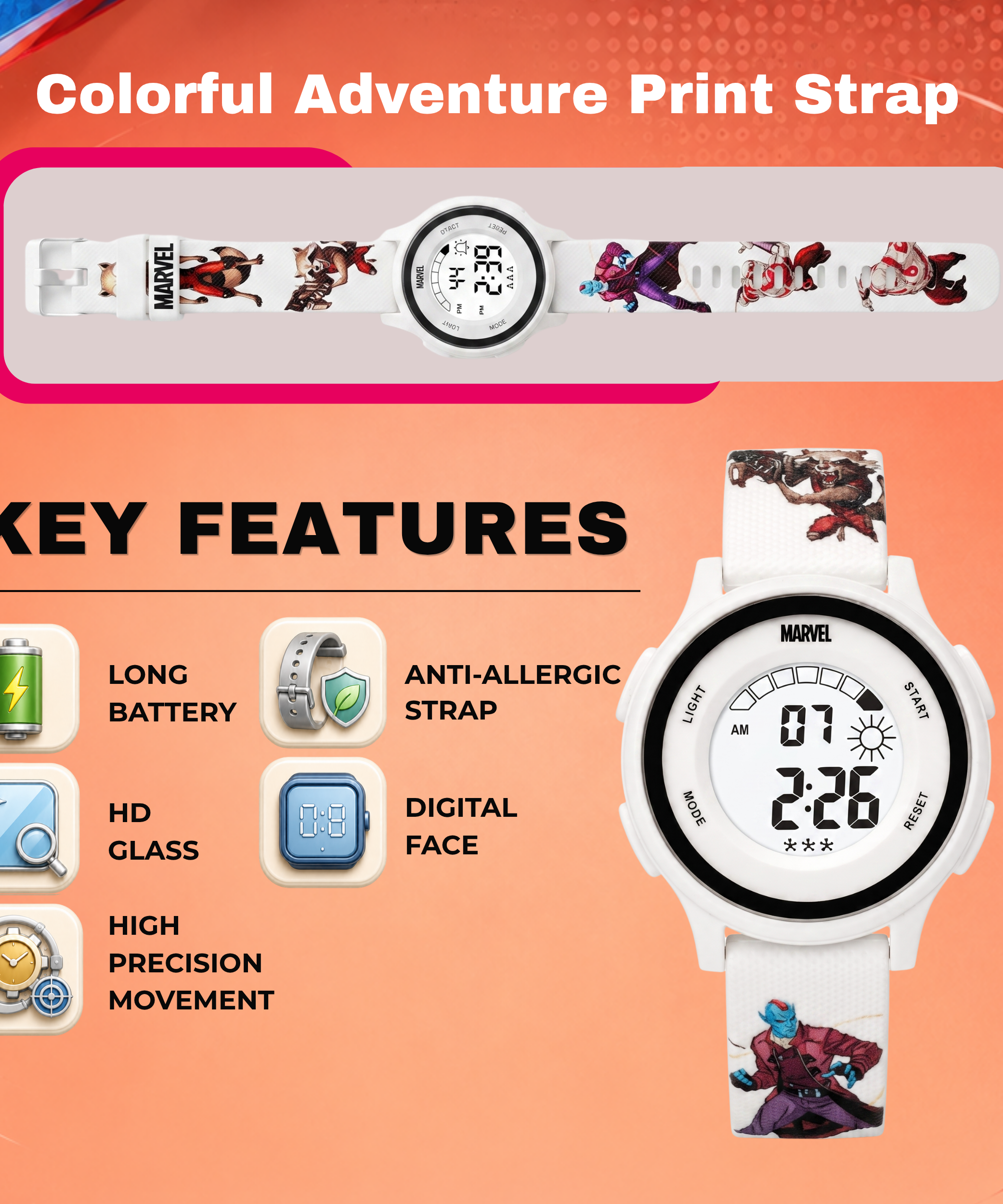 Spiky Avengers Digital Kids Watch