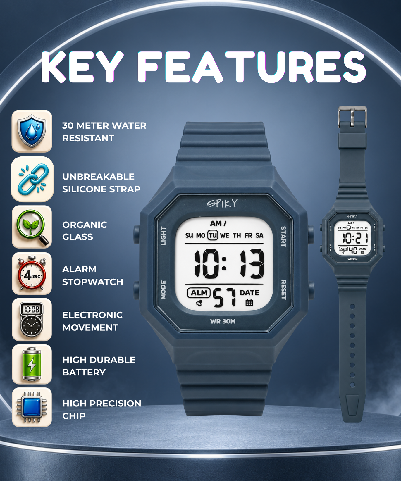 Spiky Square Digital Kids Watch for Boys