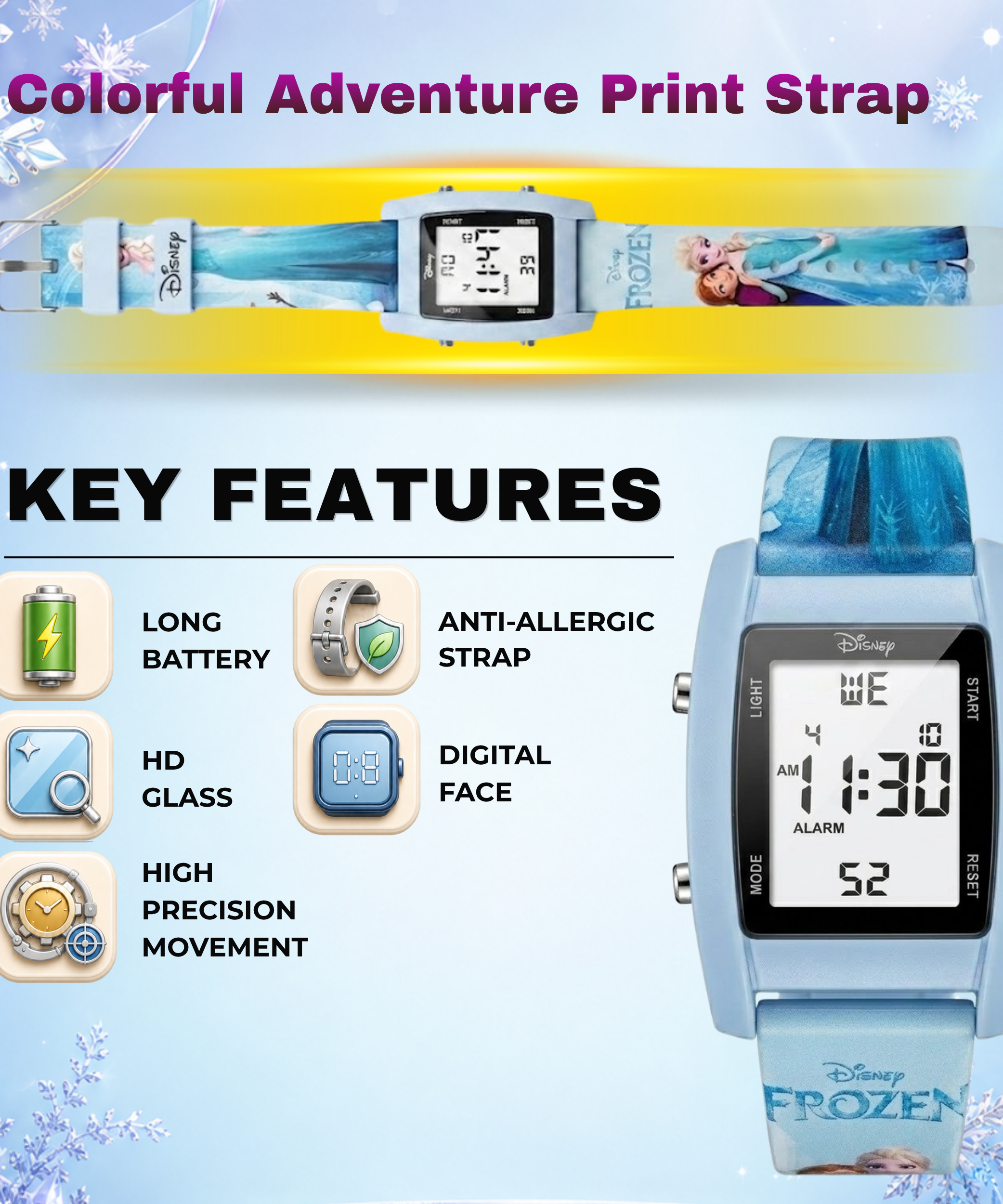 Spiky Frozen theme Digital Kids Watch