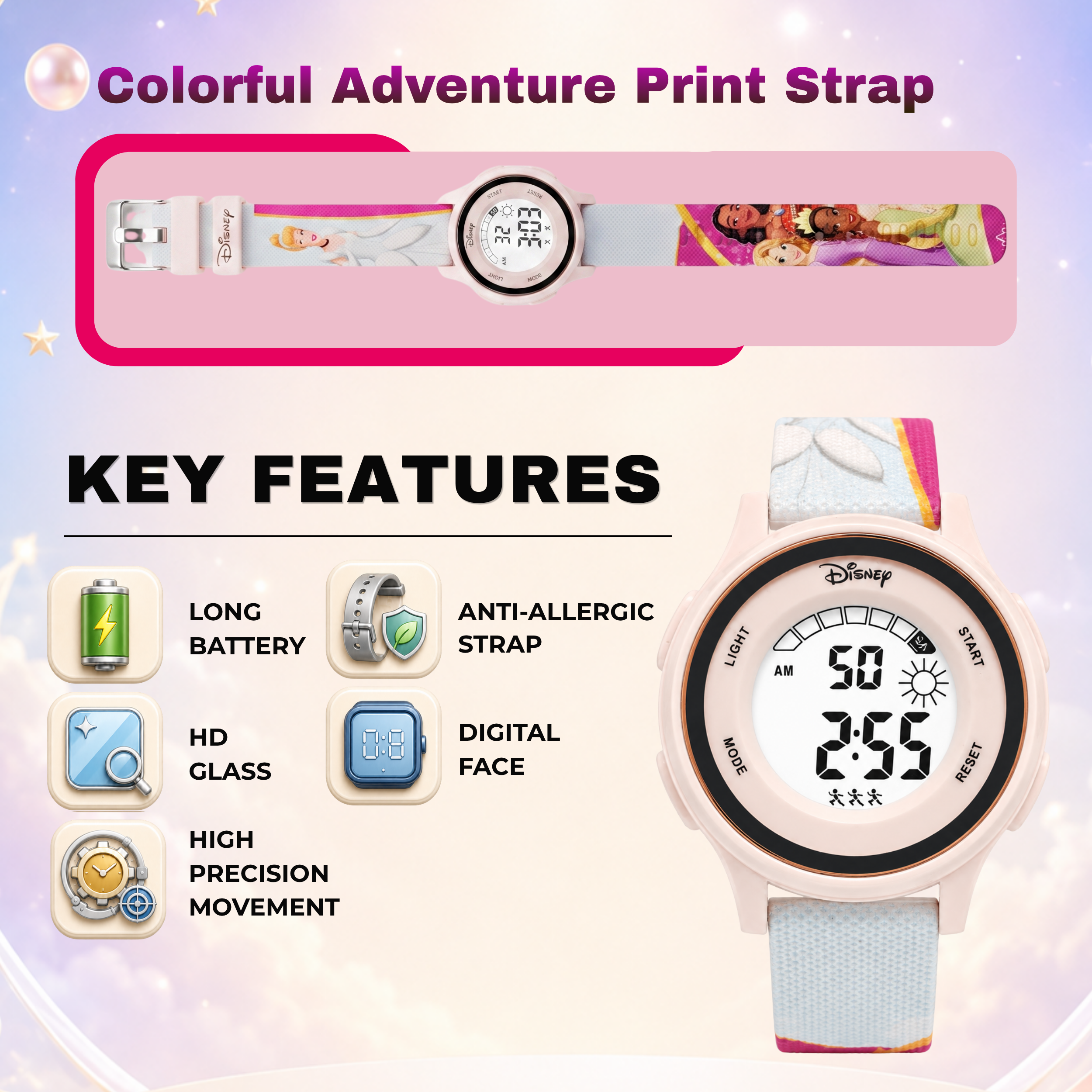 Spiky Princess theme Digital Kids Watch