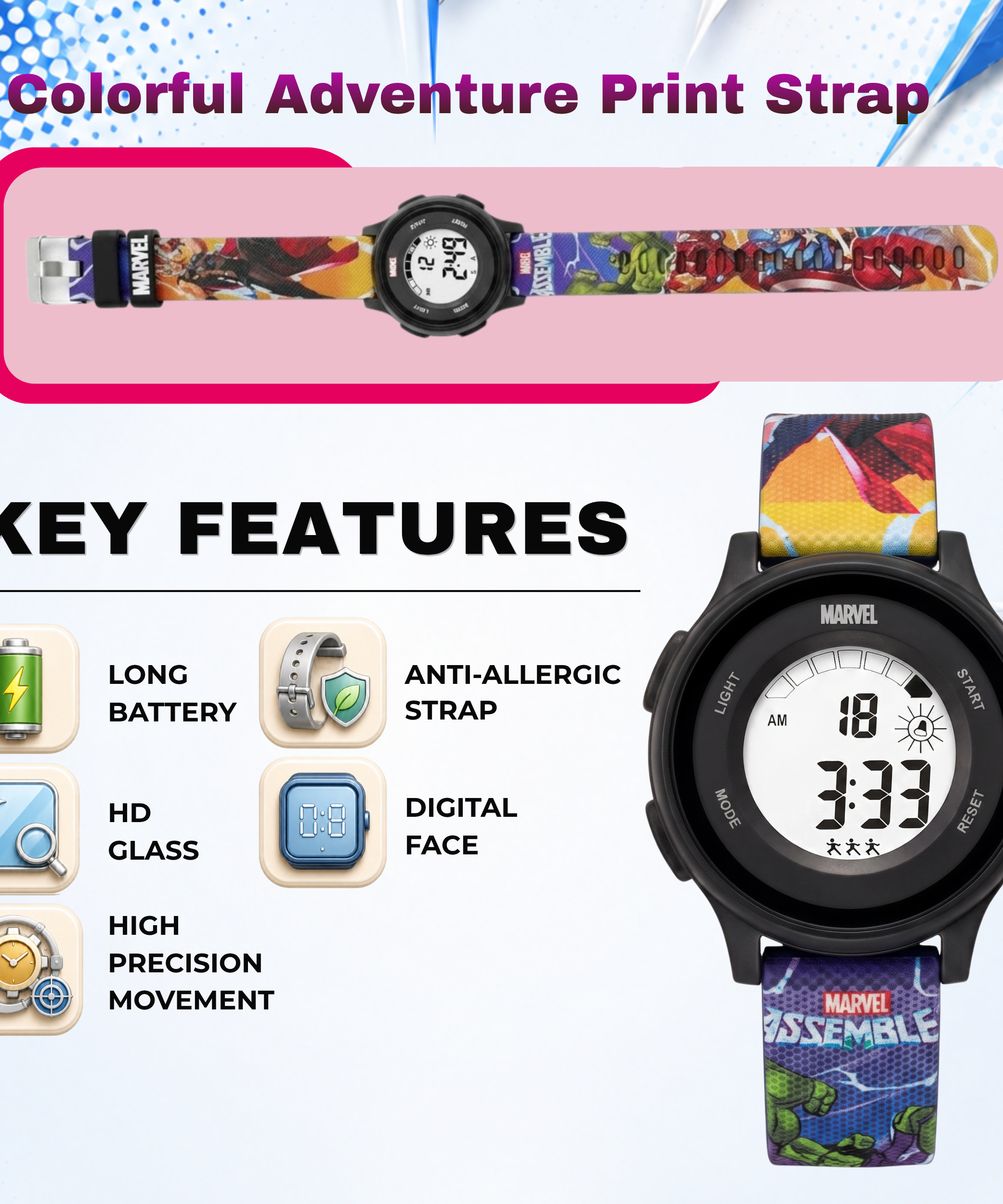 Spiky Avengers Digital Kids Watch