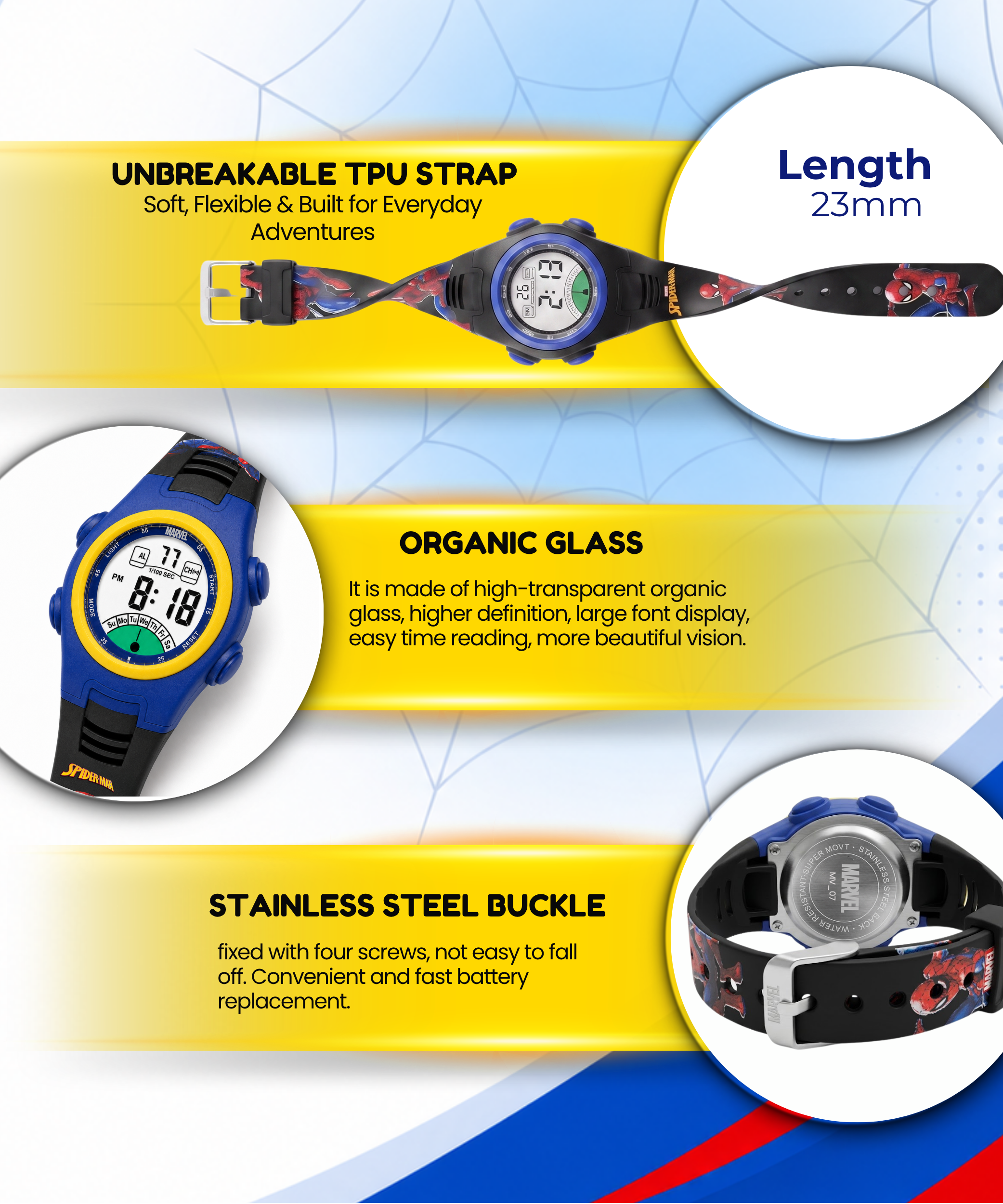Spiky Spider Man theme Digital Kids Watch