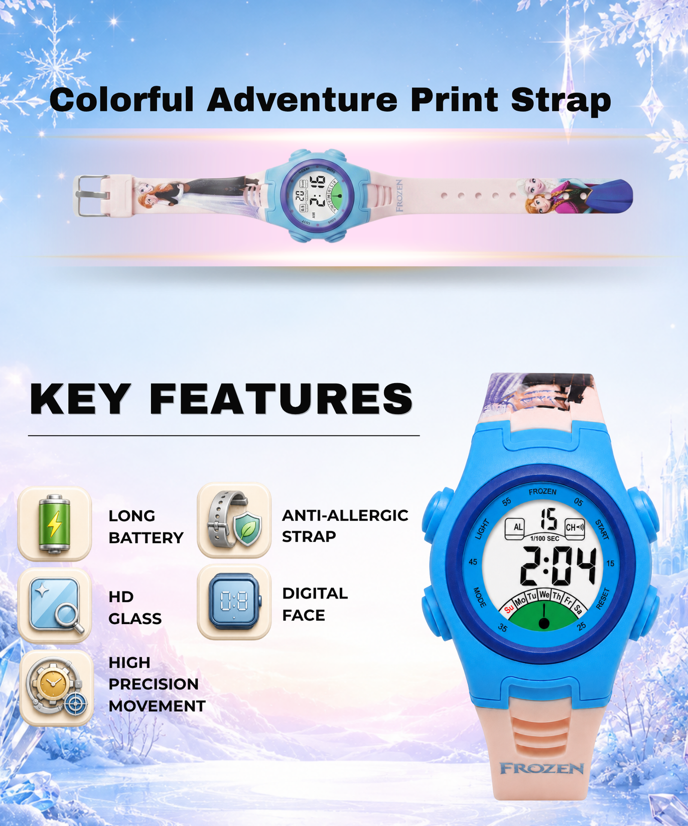 Spiky Frozen theme Digital Kids Watch