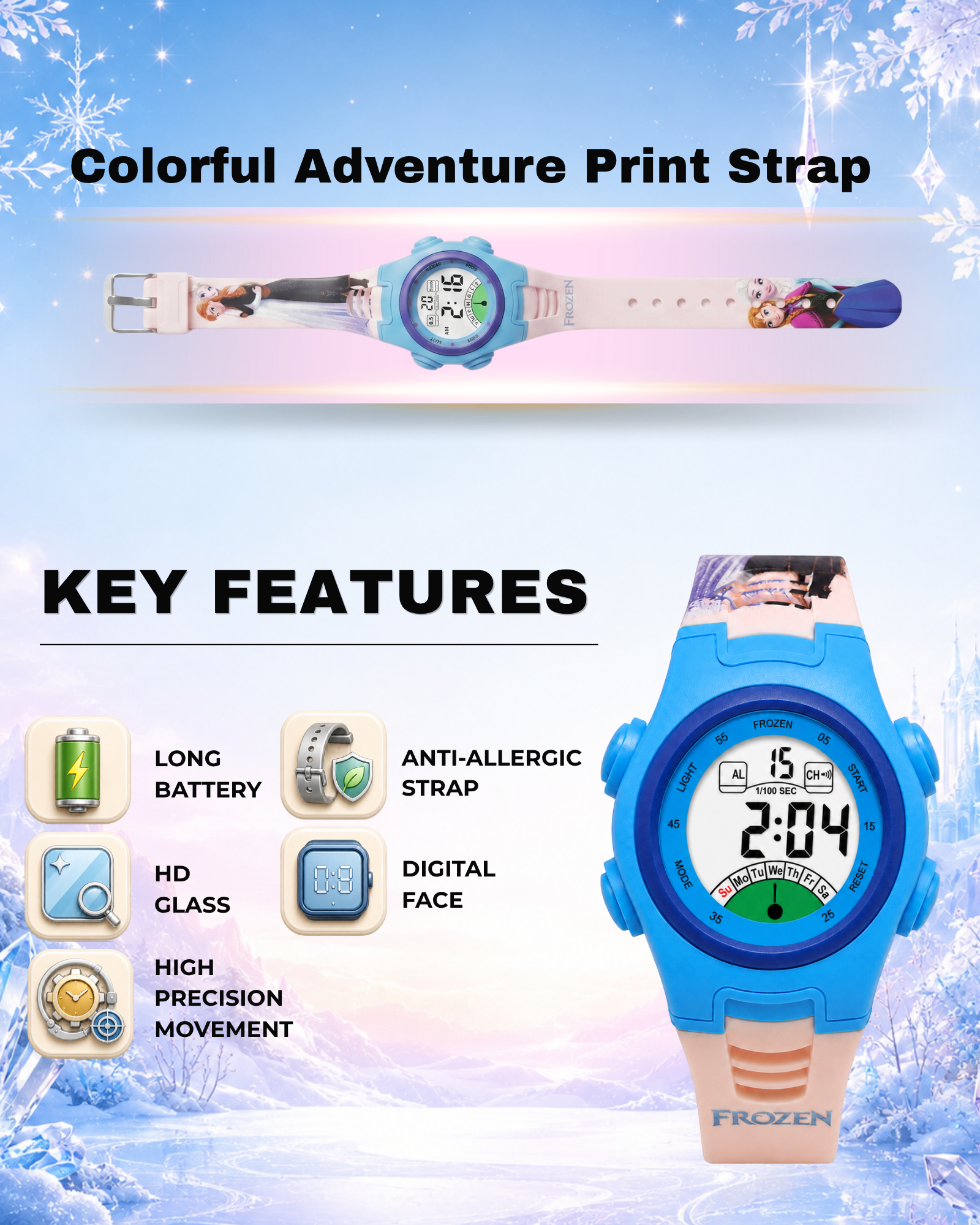 Spiky Frozen theme Digital Kids Watch