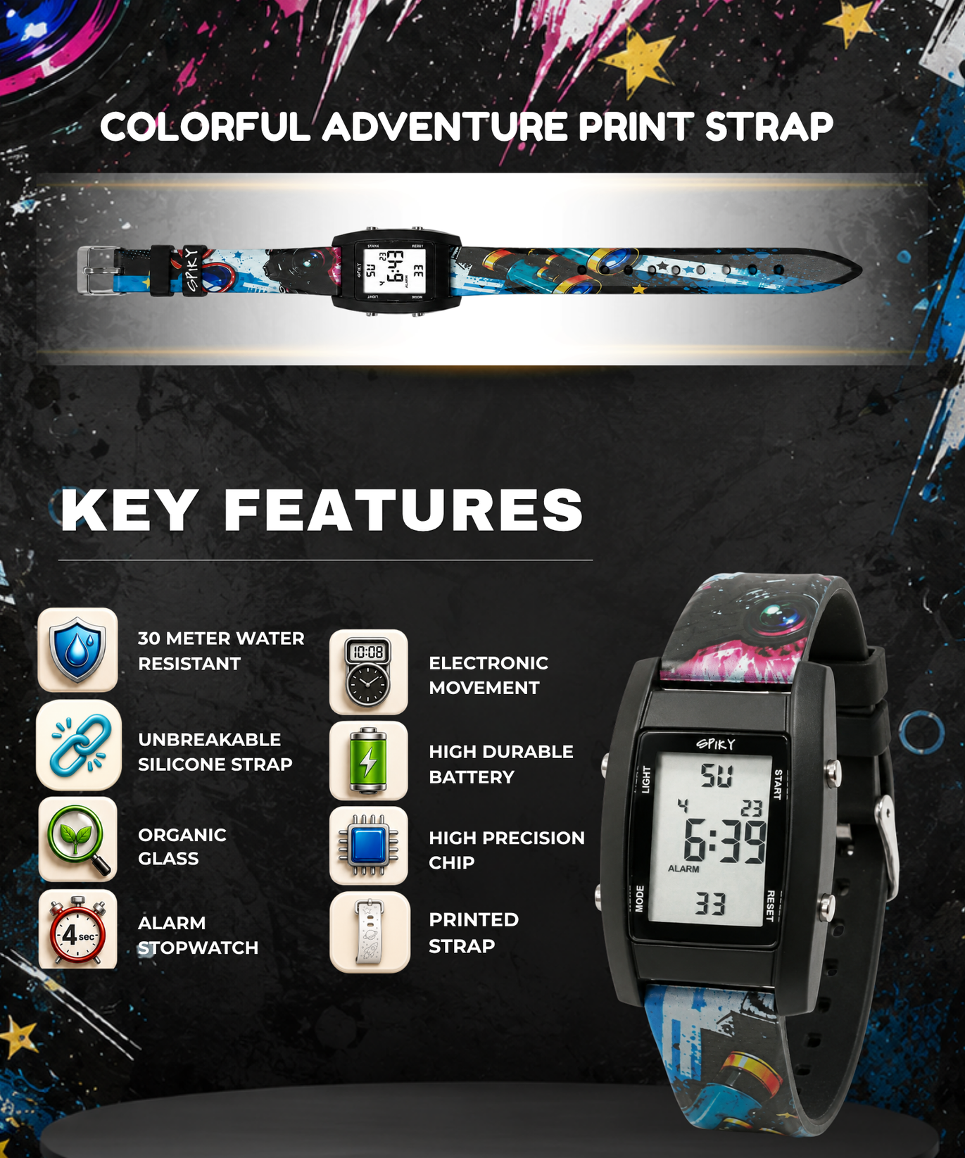 Spiky Kids Digital Watch for  Girls