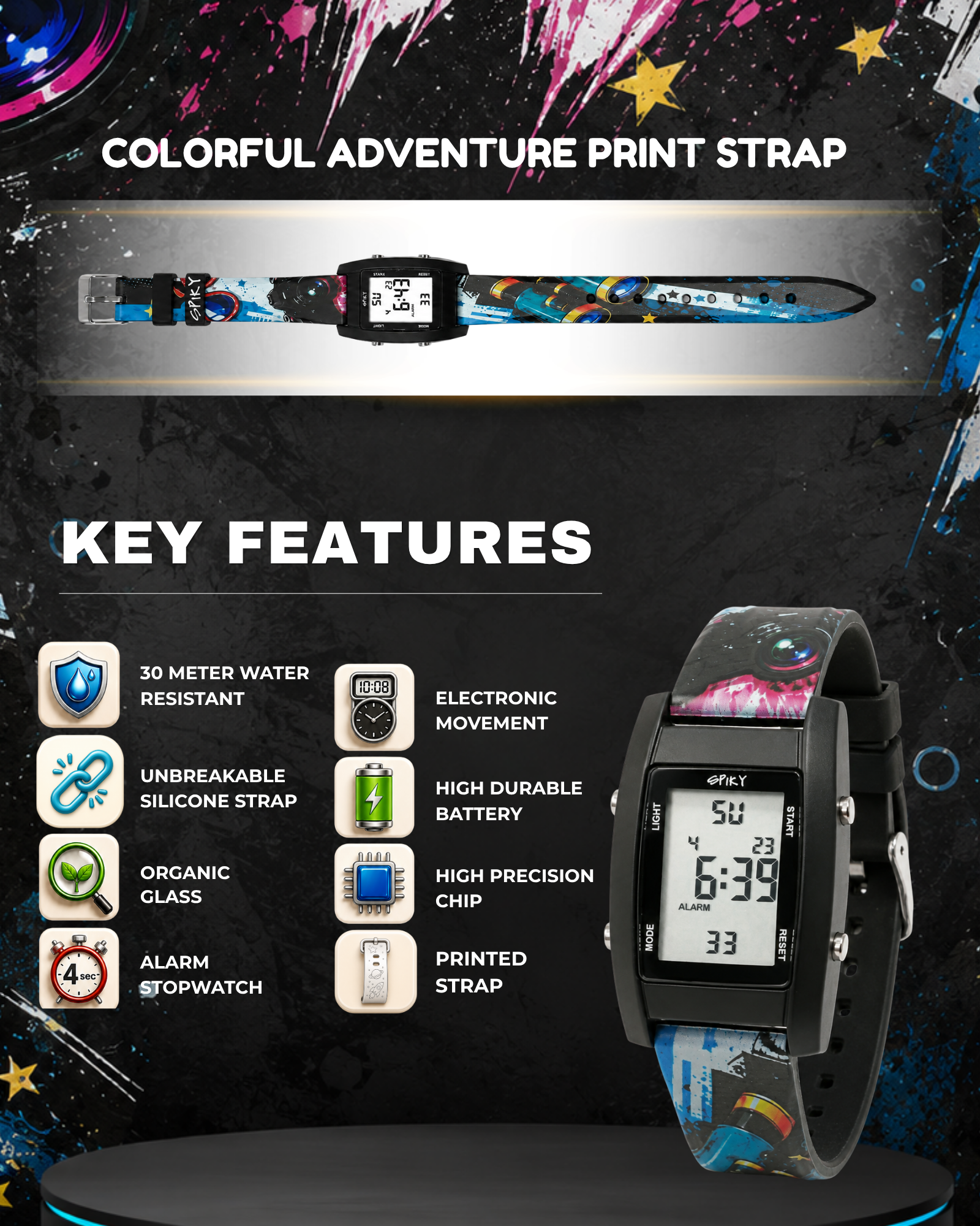 Spiky Kids Digital Watch for  Girls