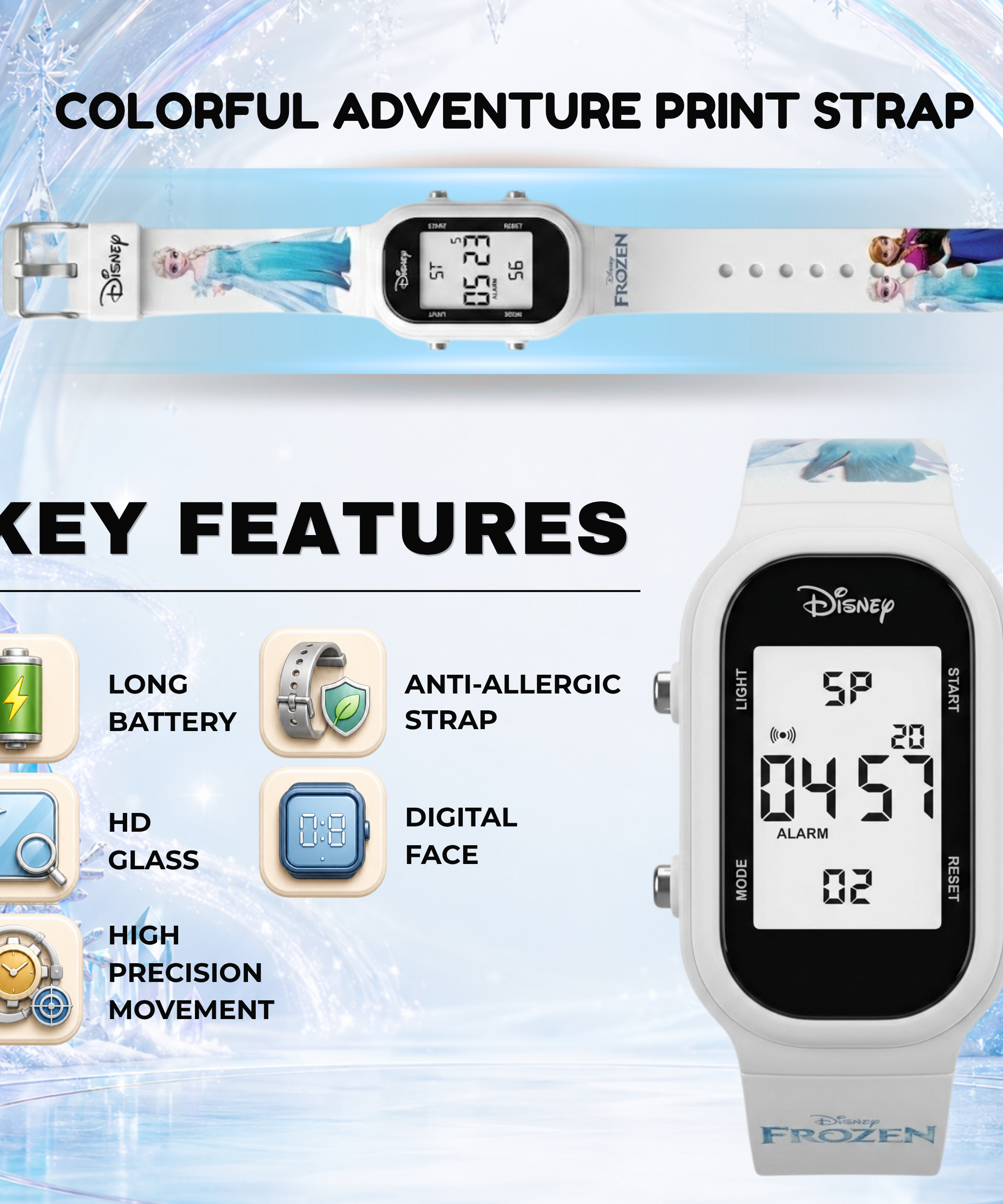 Spiky Frozen theme Digital Kids Watch