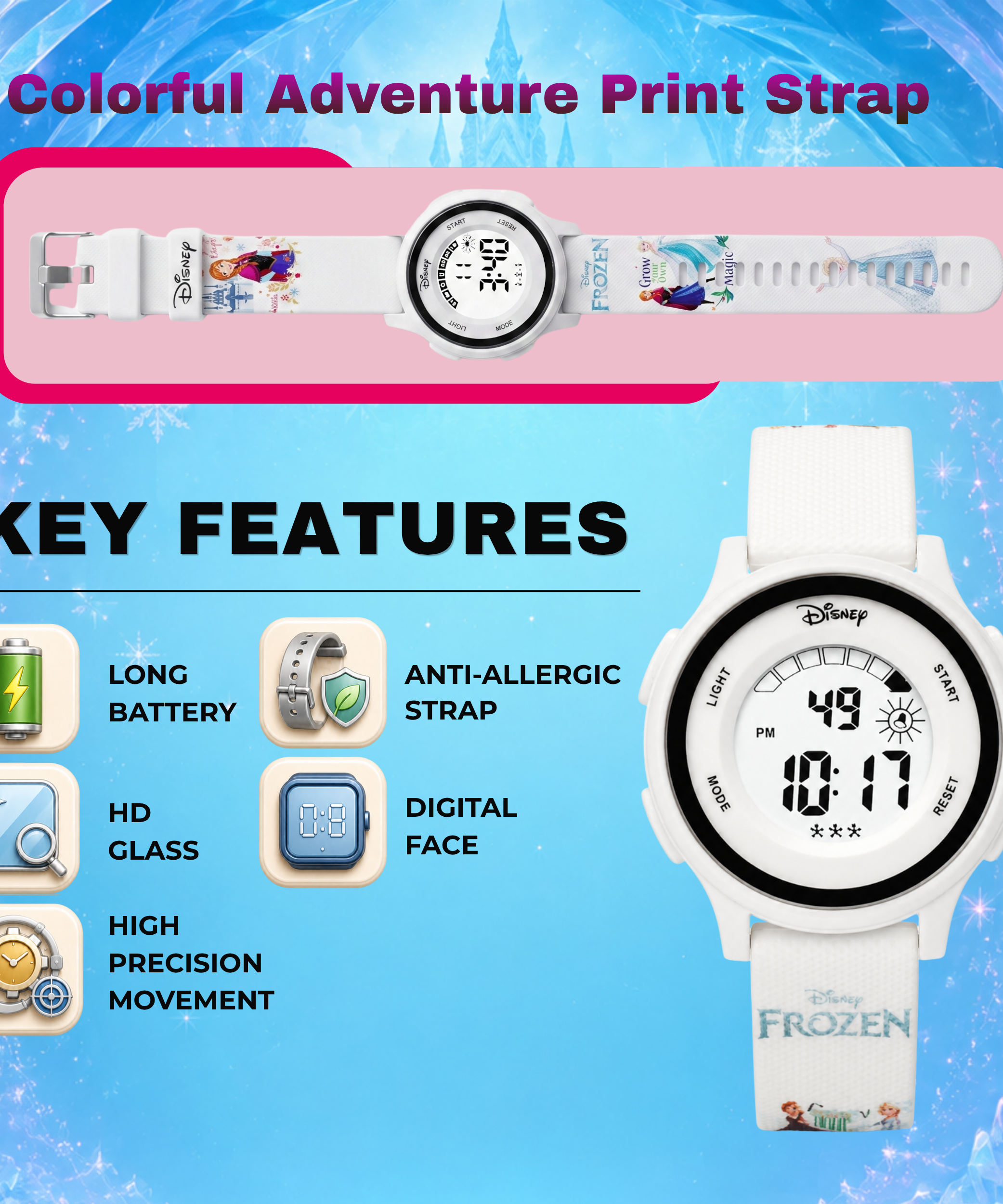 Spiky Frozen theme Digital Kids Watch