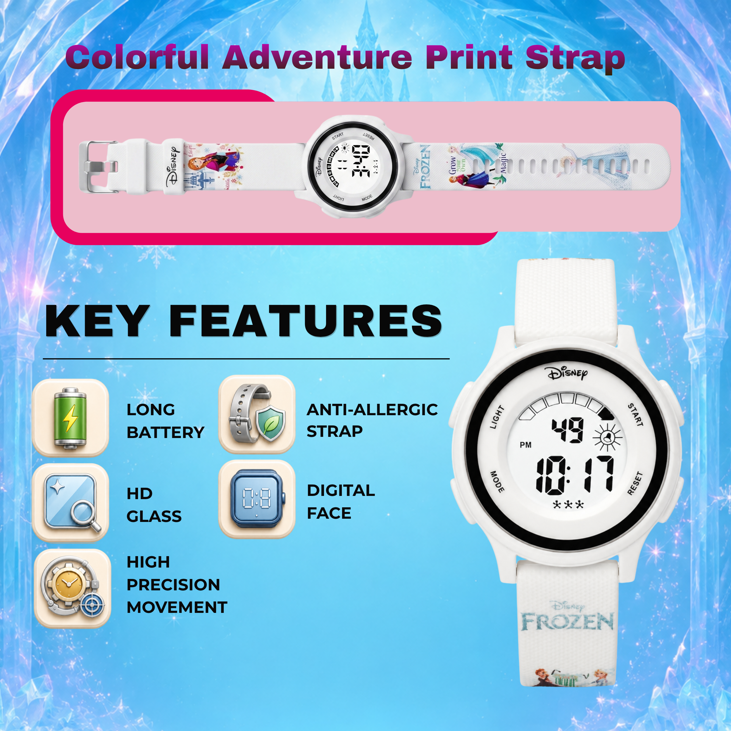Spiky Frozen theme Digital Kids Watch
