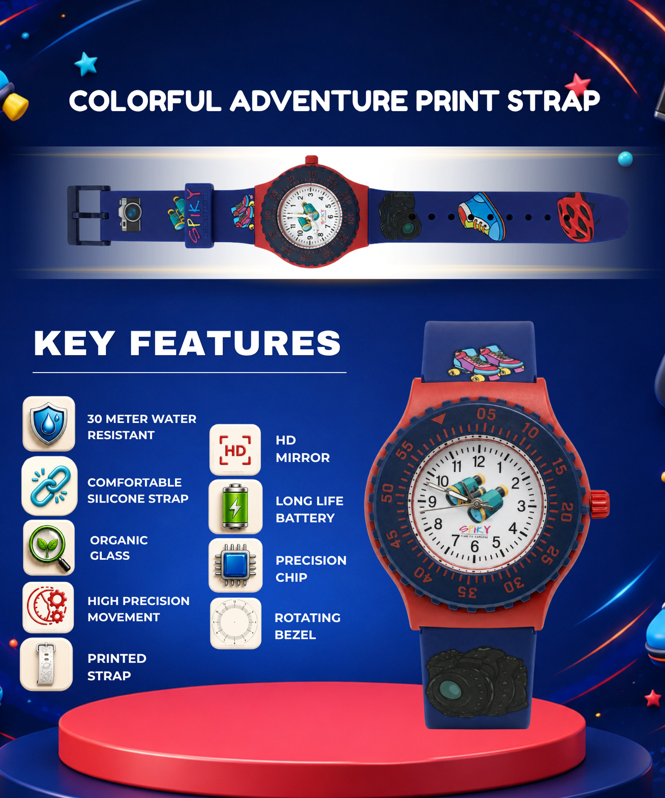 SPIKY Analog Kids Watch for Boys