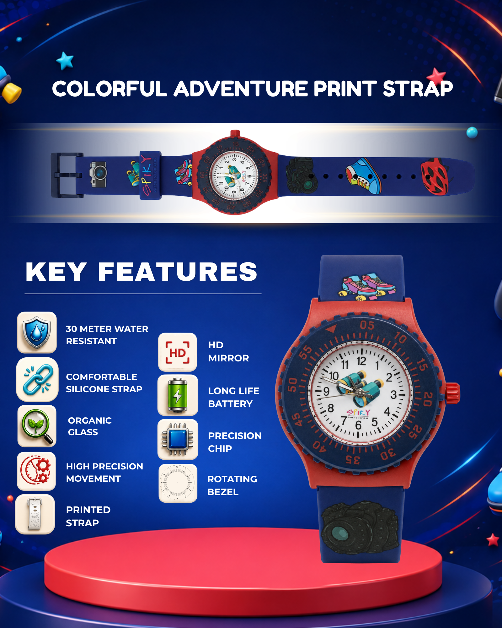 SPIKY Analog Kids Watch for Boys