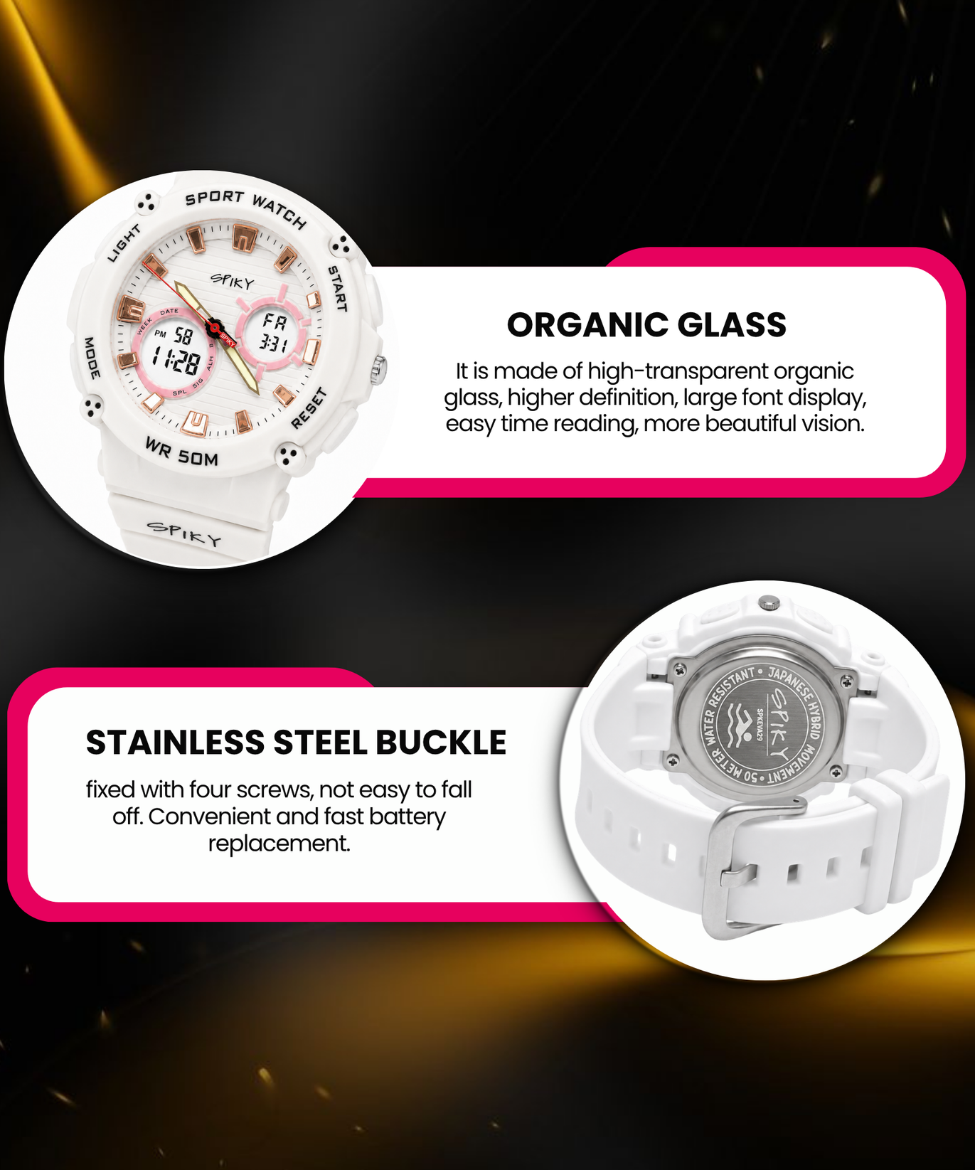 Spiky Analog-Digital Sports Watch for Kids Boys and Girls