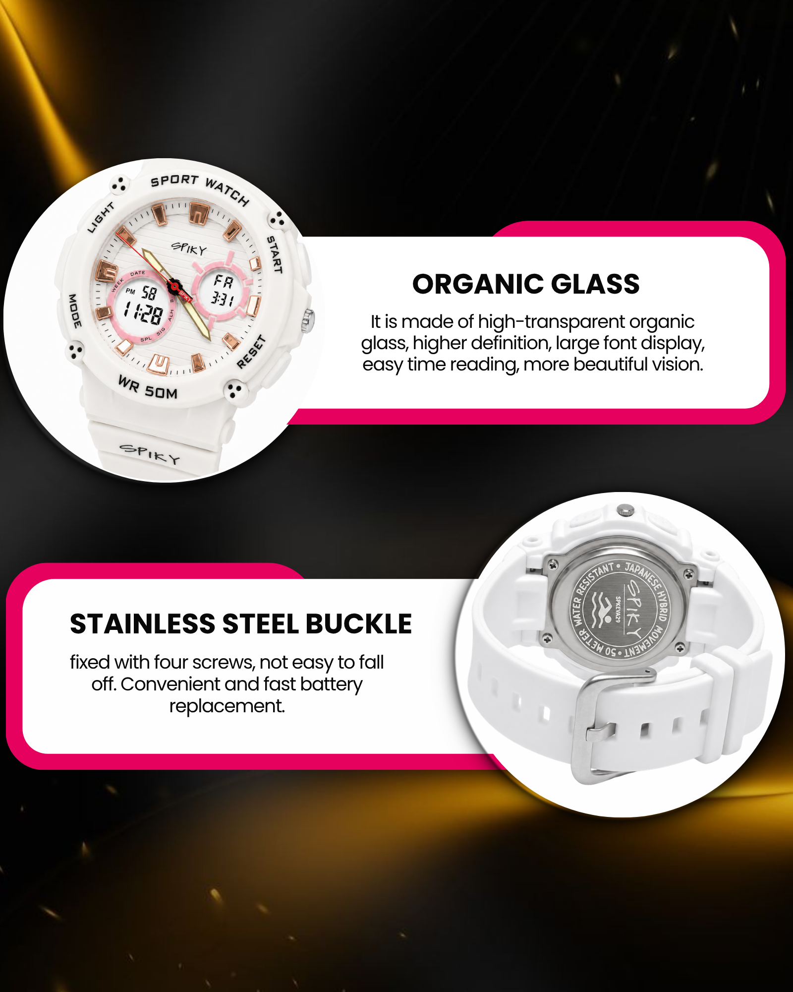 Spiky Analog-Digital Sports Watch for Kids Boys and Girls