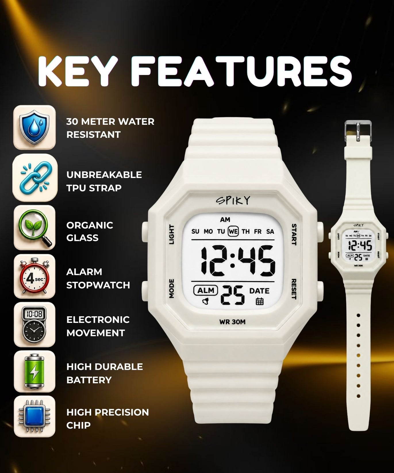Spiky Square Digital Kids Watch for Boys & Girls