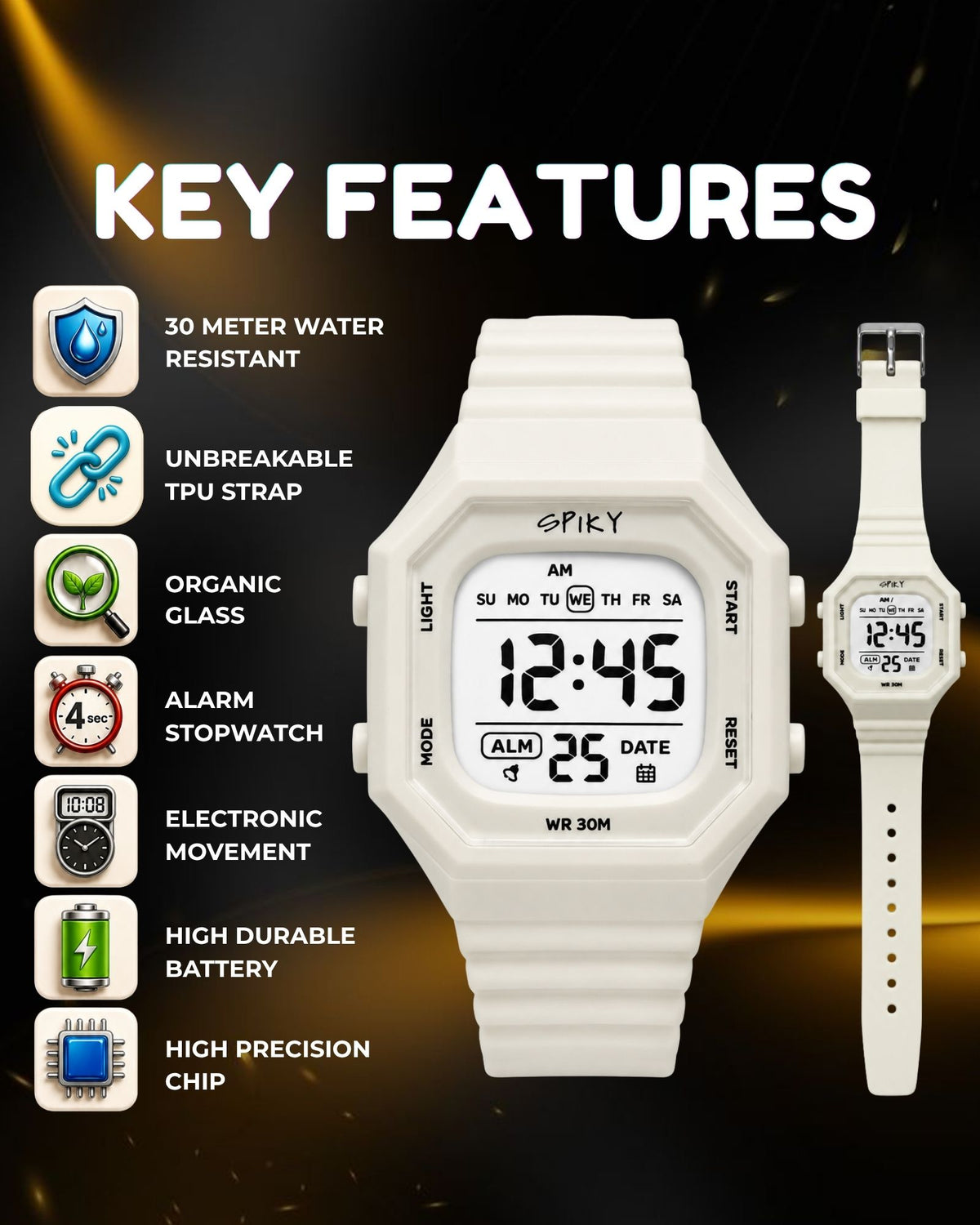 Spiky Square Digital Kids Watch for Boys & Girls