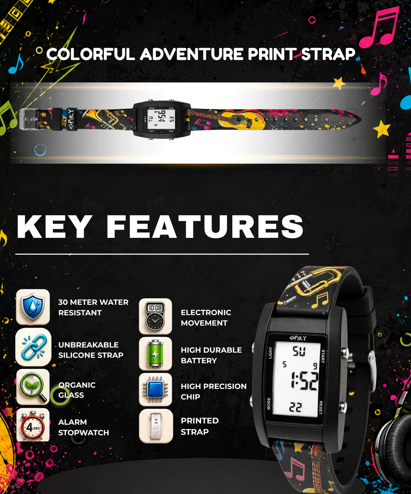 Spiky Kids Digital Watch for  Girls