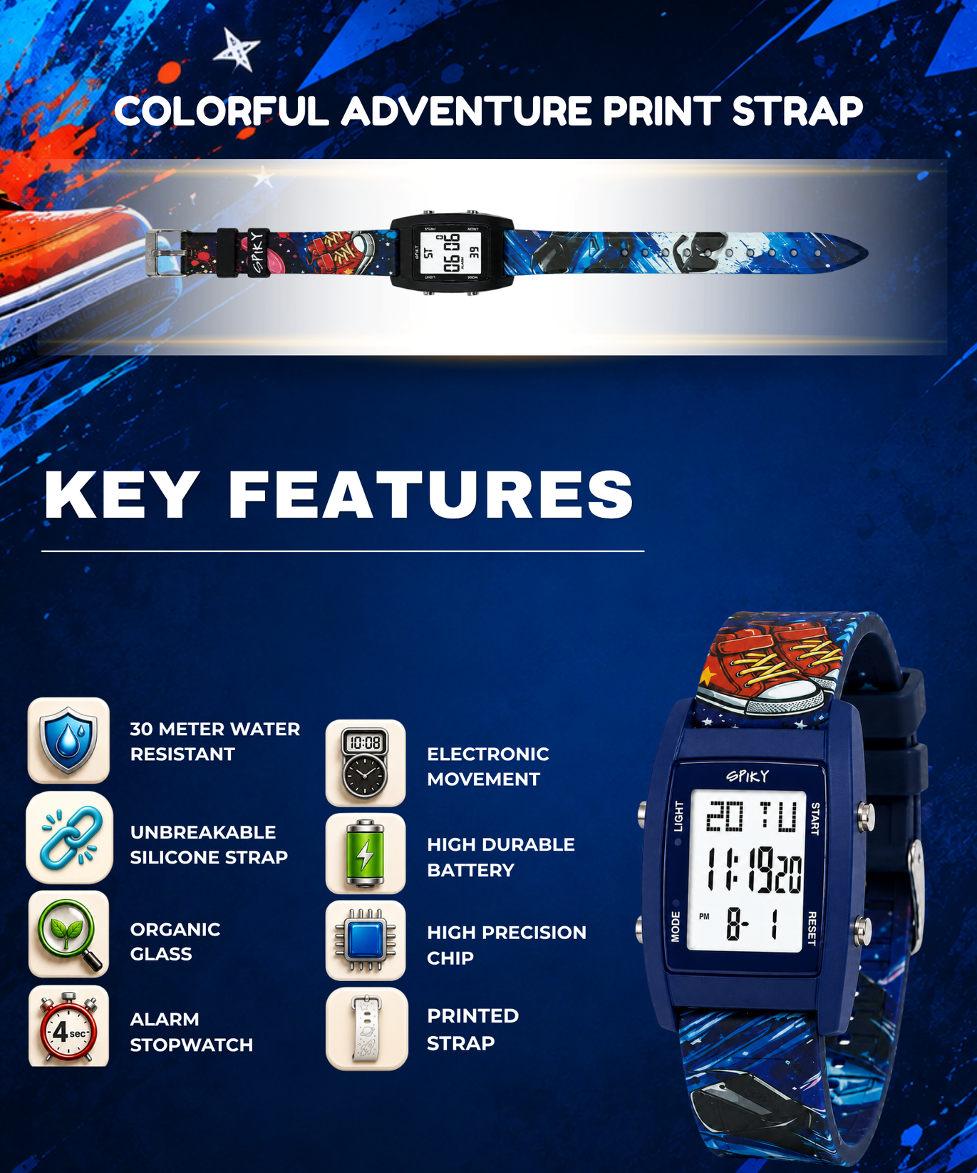 Spiky Kids Digital Watch for Boys