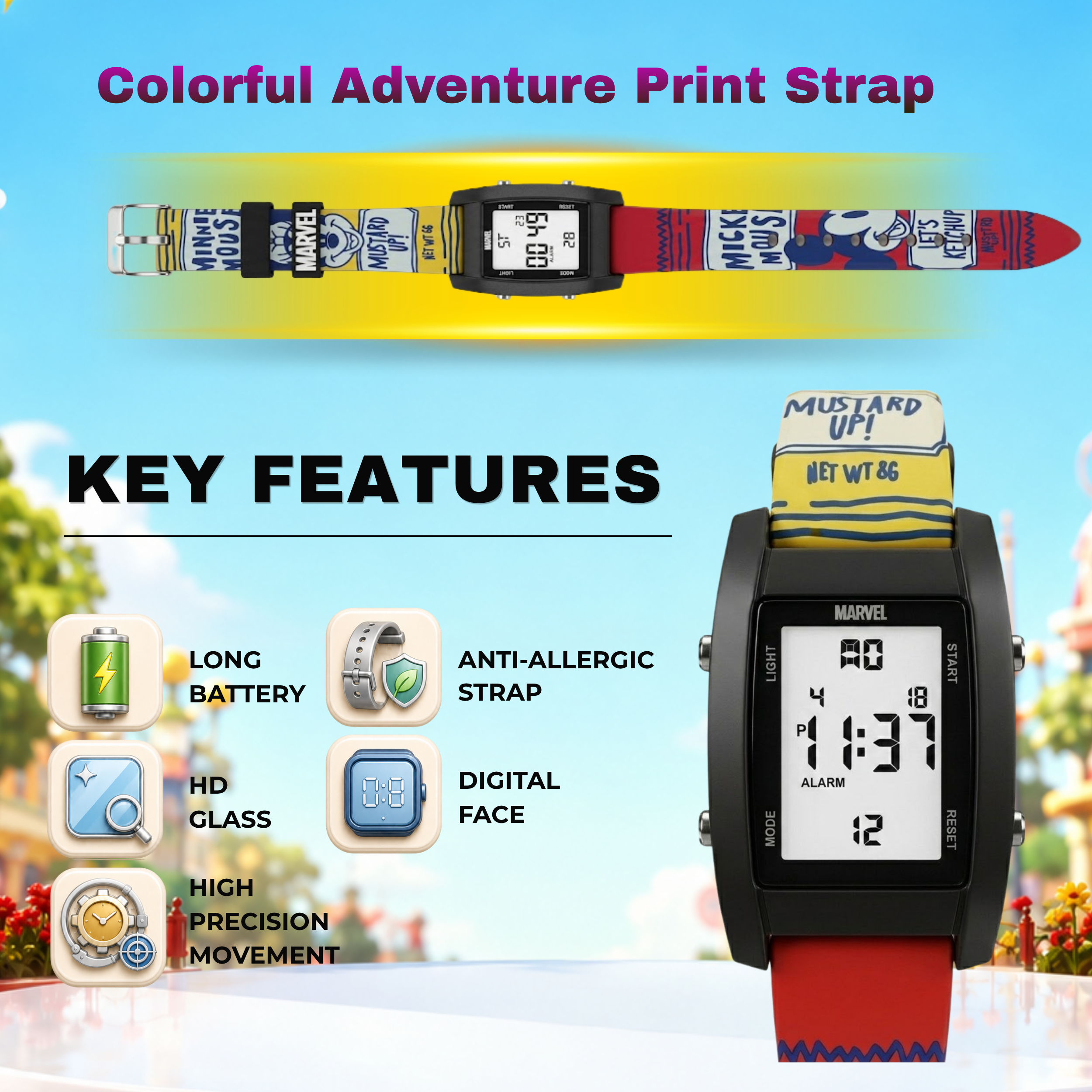 Spiky Micky Mouse  theme Digital Kids Watch