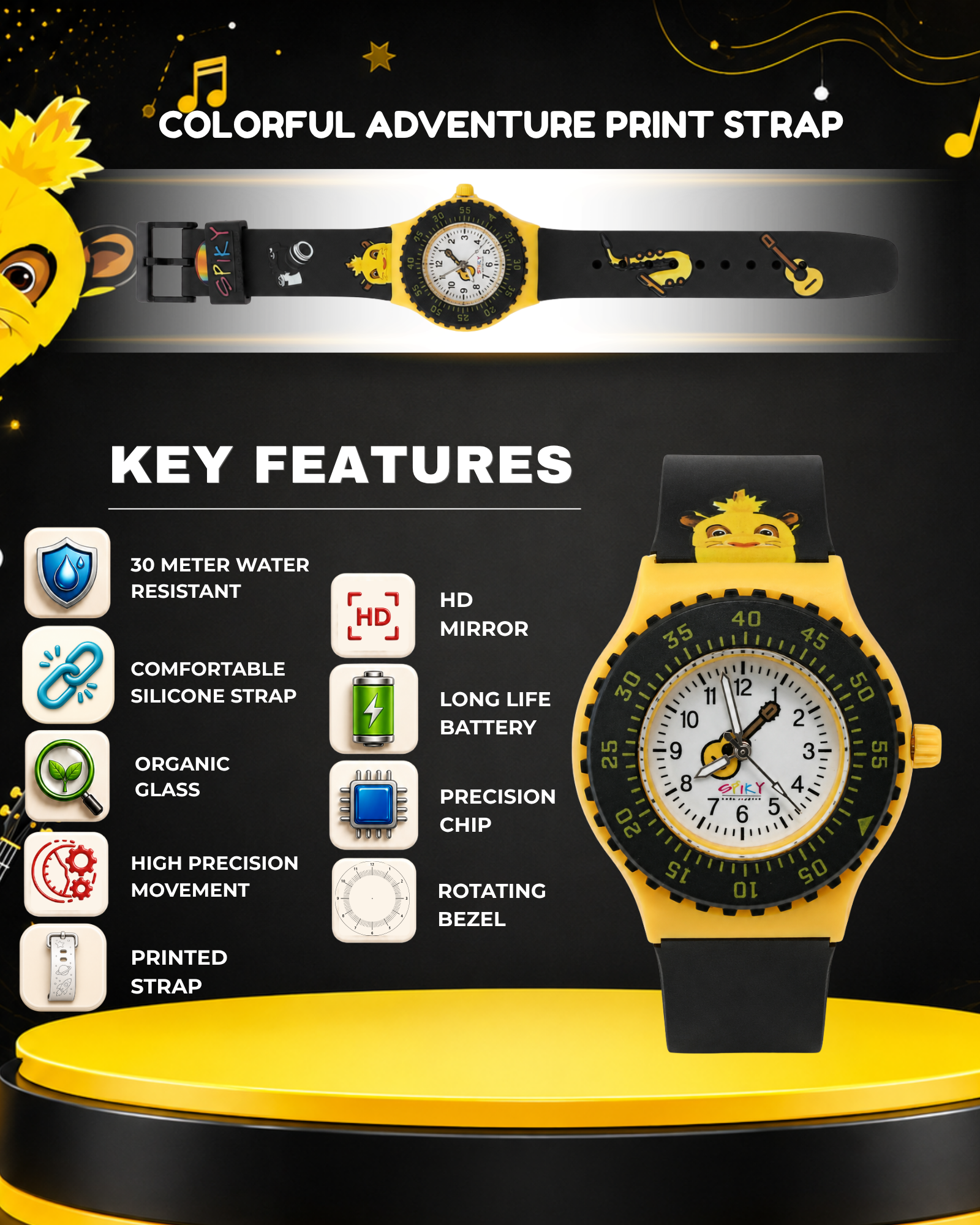 SPIKY Analog Kids Watch for Girls and Boys