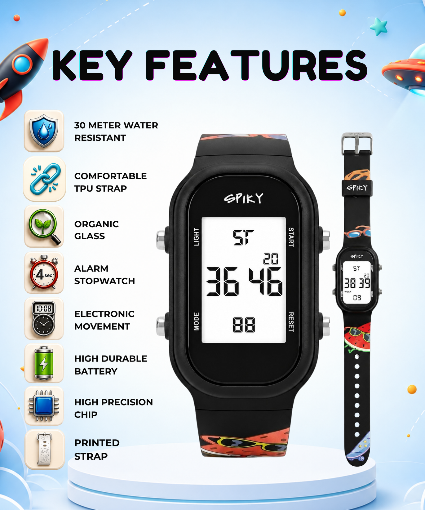 Spiky Kids Digital Watch for Boys and Girls